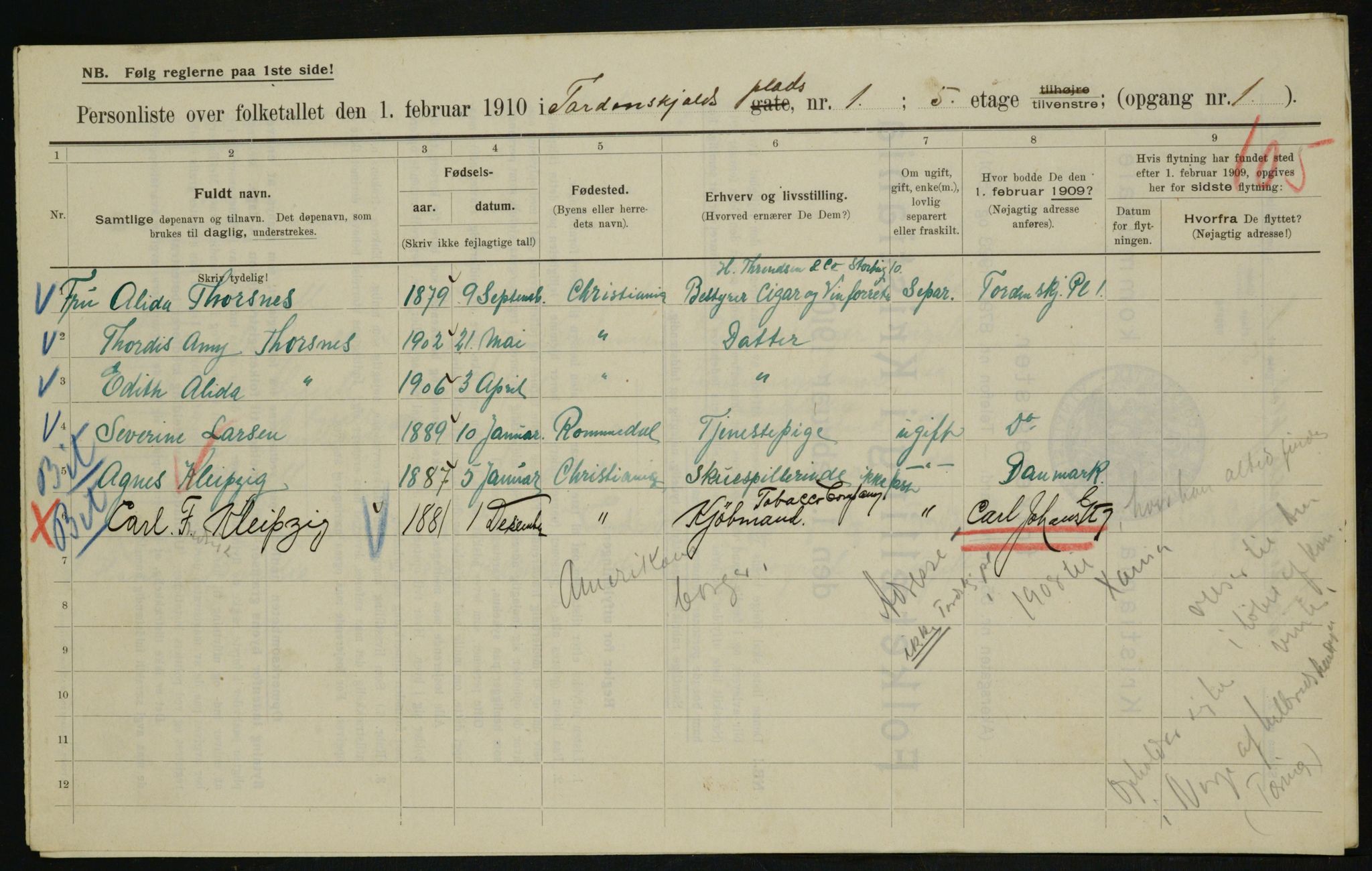 OBA, Kommunal folketelling 1.2.1910 for Kristiania, 1910, s. 108036