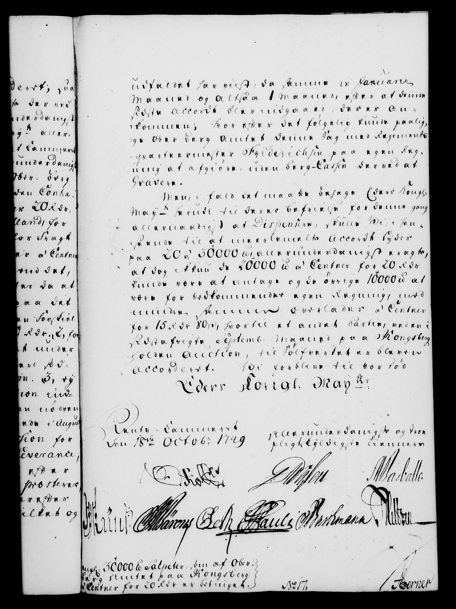 Rentekammeret, Kammerkanselliet, AV/RA-EA-3111/G/Gf/Gfa/L0031: Norsk relasjons- og resolusjonsprotokoll (merket RK 52.31), 1749, s. 585