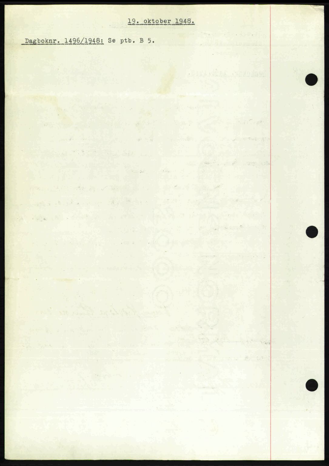 Nedenes sorenskriveri, SAK/1221-0006/G/Gb/Gba/L0059: Pantebok nr. A11, 1948-1948, Dagboknr: 1496/1948