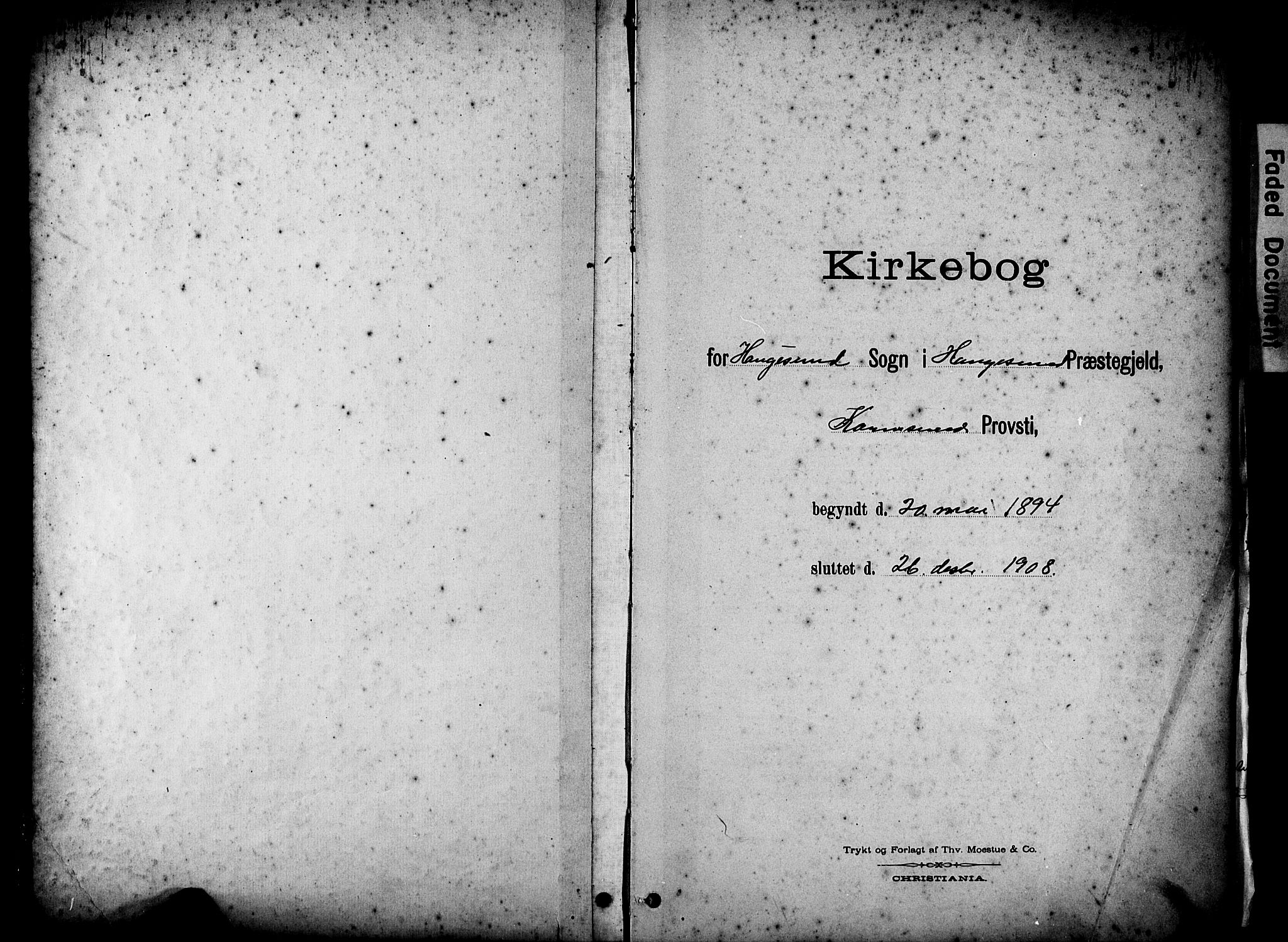 Haugesund sokneprestkontor, AV/SAST-A -101863/H/Ha/Hab/L0005: Klokkerbok nr. B 5, 1894-1908