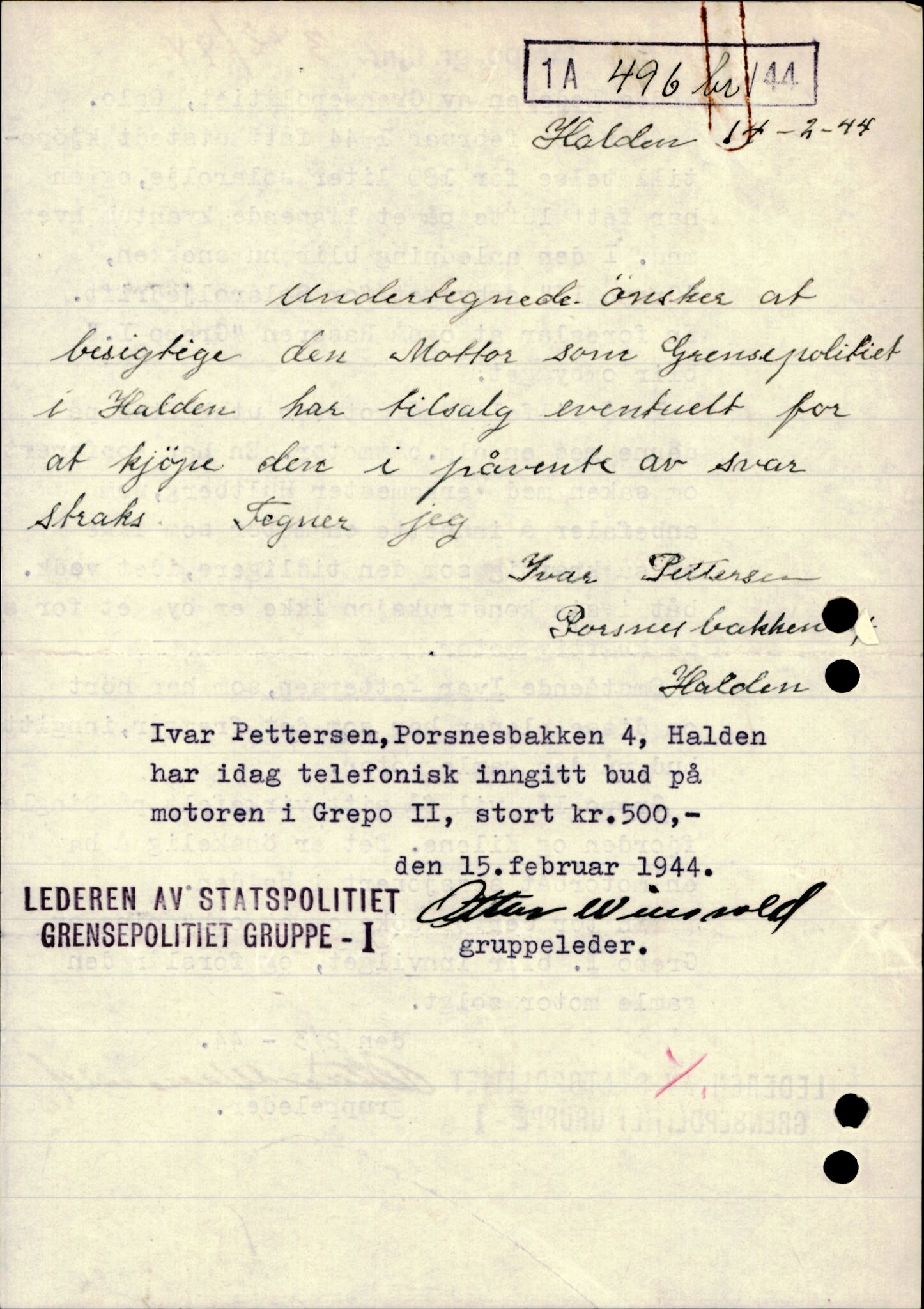 Forsvarets Overkommando. 2 kontor. Arkiv 11.4. Spredte tyske arkivsaker, AV/RA-RAFA-7031/D/Dar/Darc/L0006: BdSN, 1942-1945, s. 1487