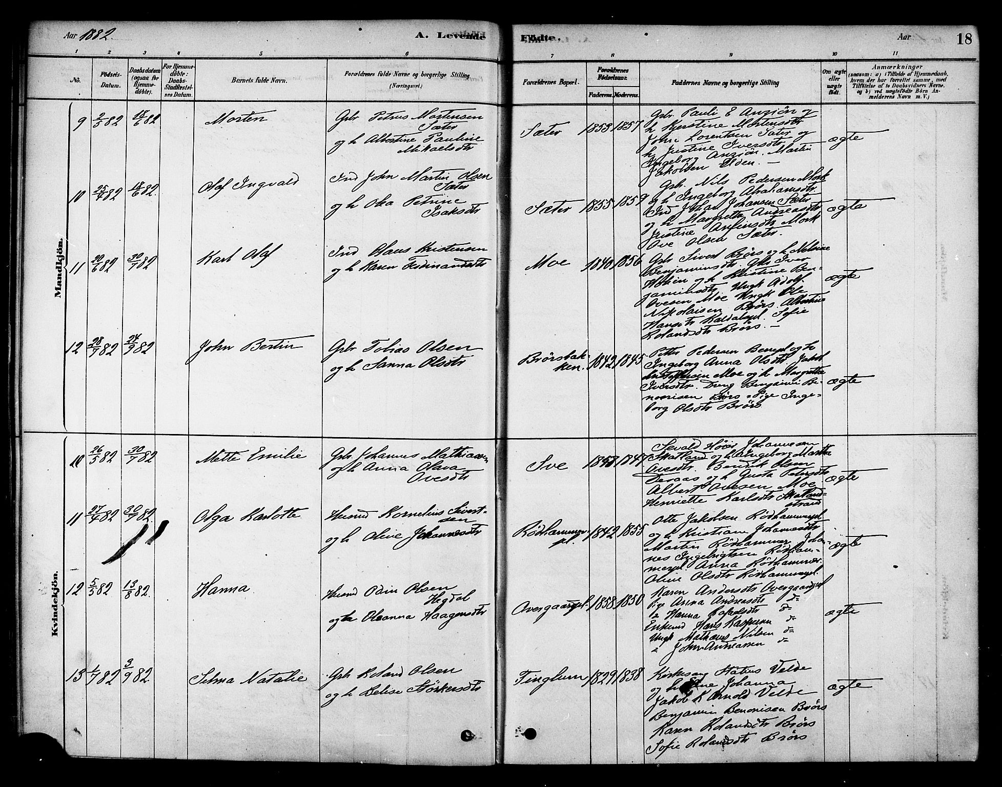 Ministerialprotokoller, klokkerbøker og fødselsregistre - Nord-Trøndelag, SAT/A-1458/742/L0408: Ministerialbok nr. 742A01, 1878-1890, s. 18