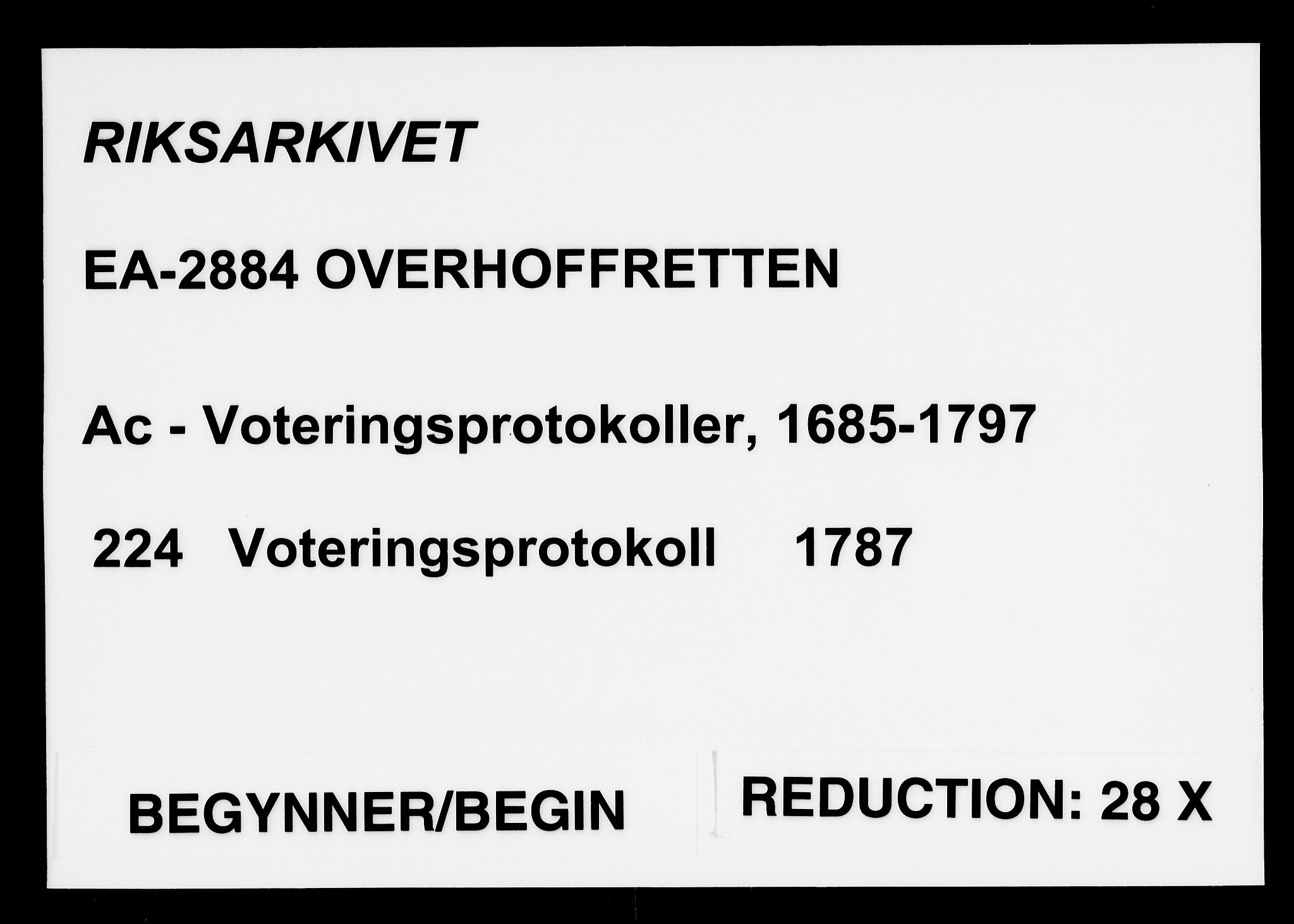 Overhoffretten 1667-1797, AV/RA-EA-2884/Ac/L0224: Voteringsprotokoll, 1787