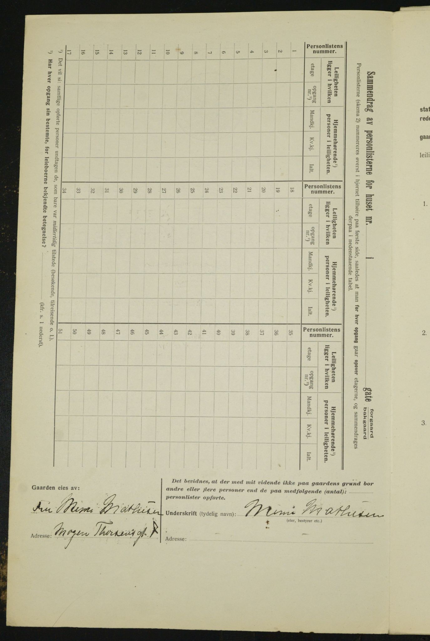 OBA, Kommunal folketelling 1.2.1912 for Kristiania, 1912, s. 66101