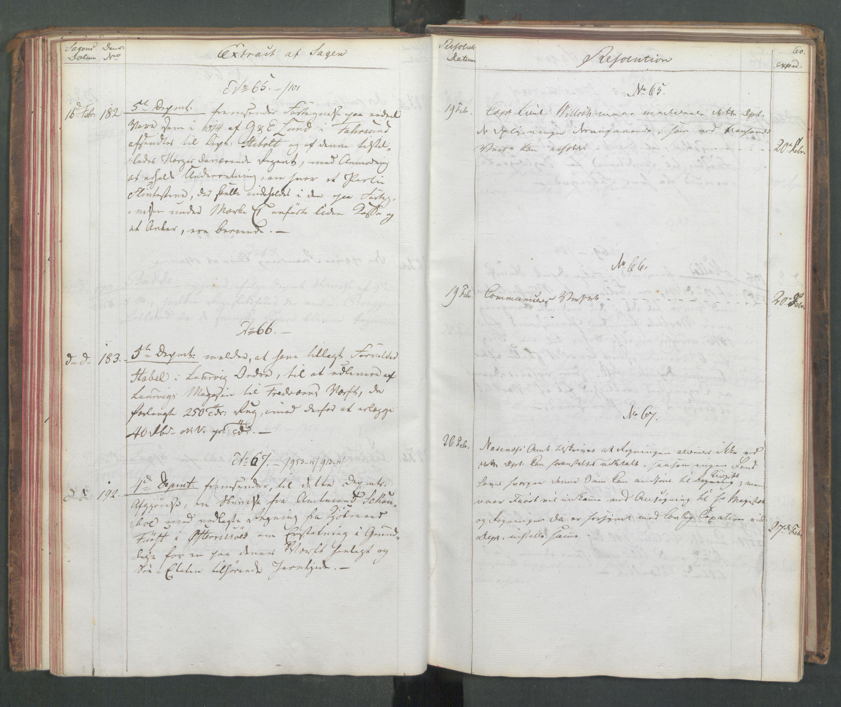 Marinedepartementet/ Marine- og postdepartementet, AV/RA-RAFA-3792/C/L0003: 7de Departements Journal, 1815-1816, s. 60