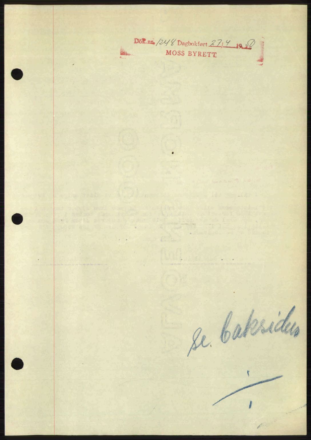 Moss sorenskriveri, SAO/A-10168: Pantebok nr. A26, 1950-1950, Dagboknr: 1248/1950