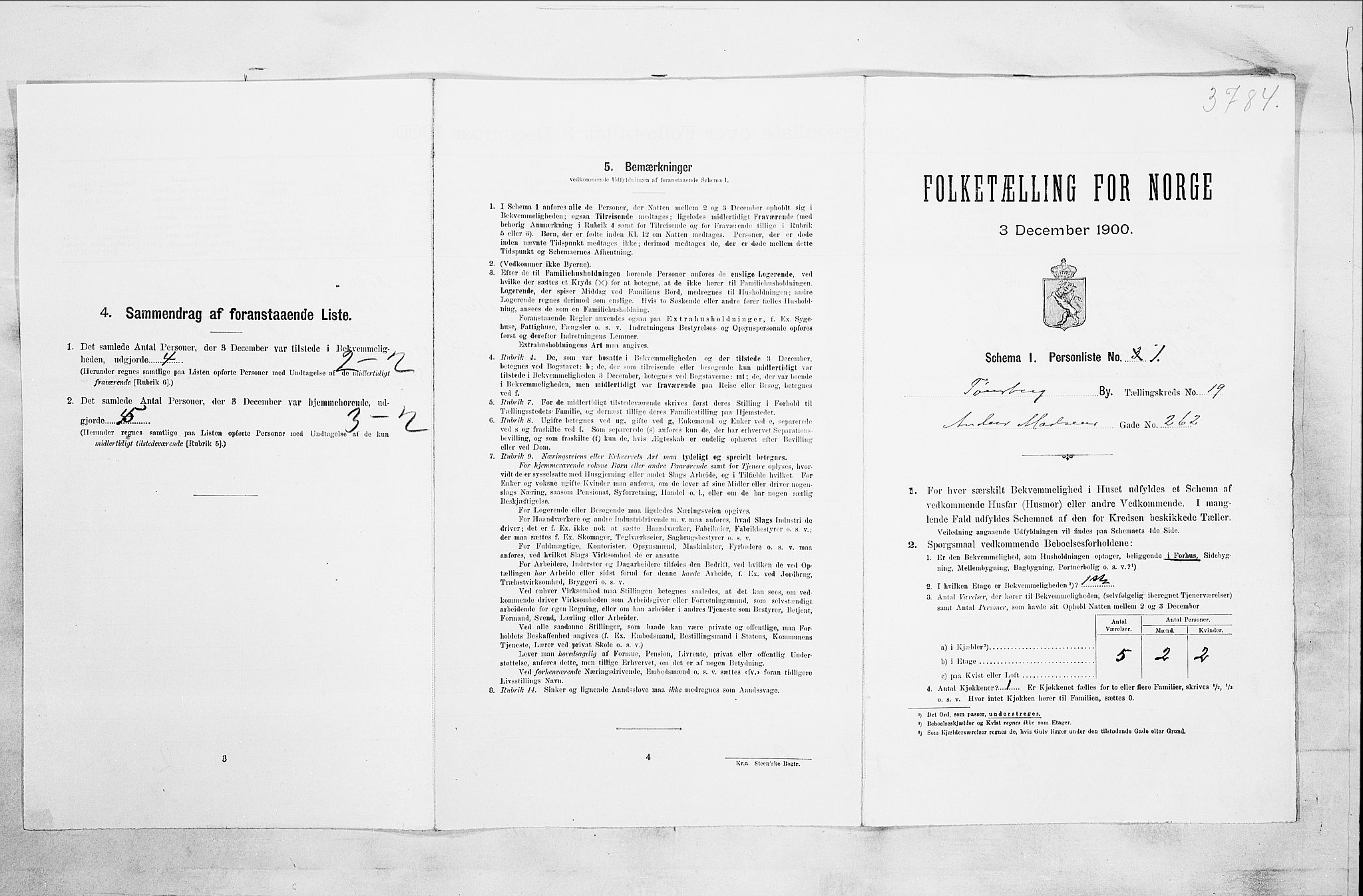 RA, Folketelling 1900 for 0705 Tønsberg kjøpstad, 1900, s. 3079