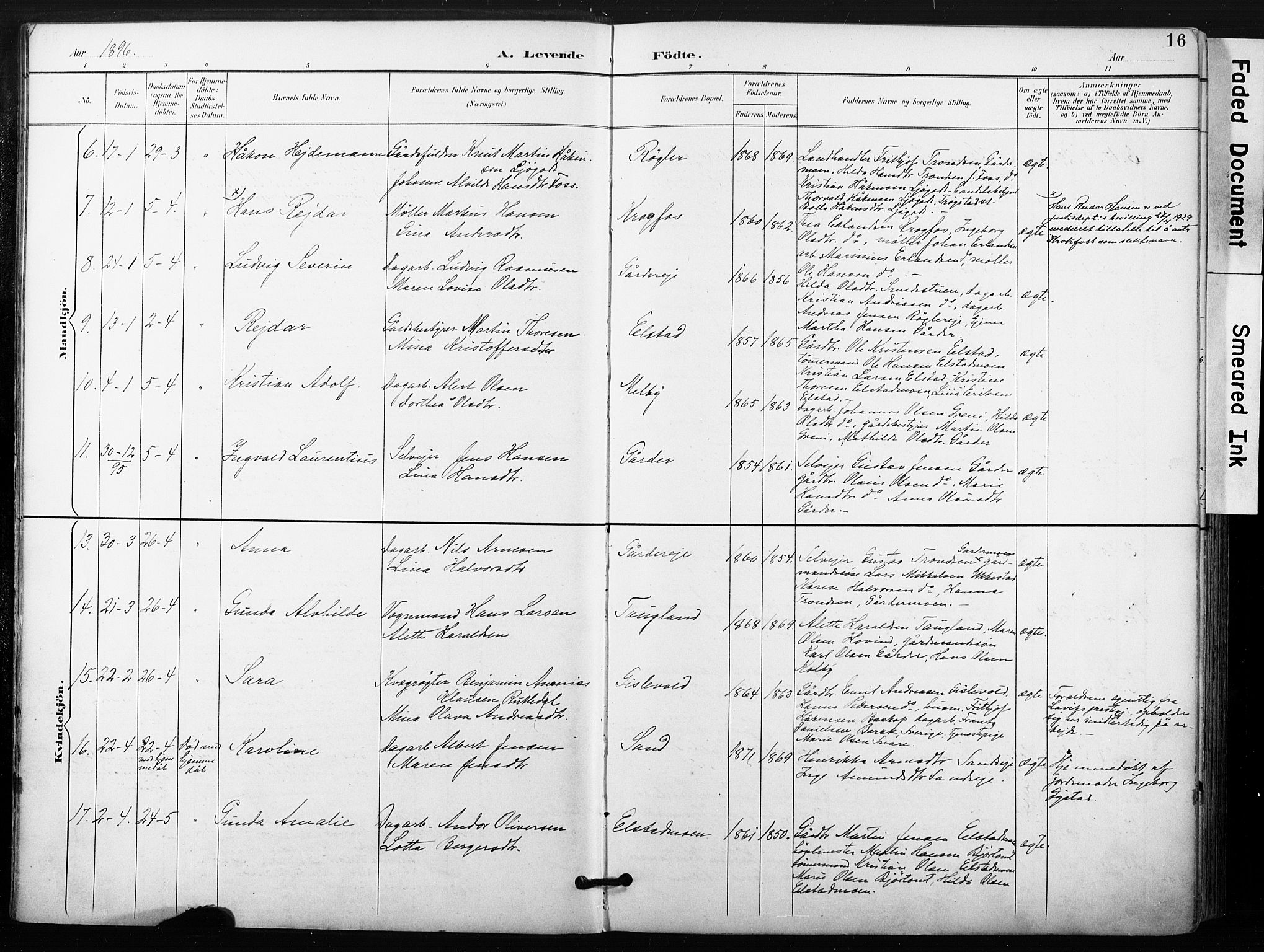 Ullensaker prestekontor Kirkebøker, AV/SAO-A-10236a/F/Fb/L0002: Ministerialbok nr. II 2, 1894-1909, s. 16