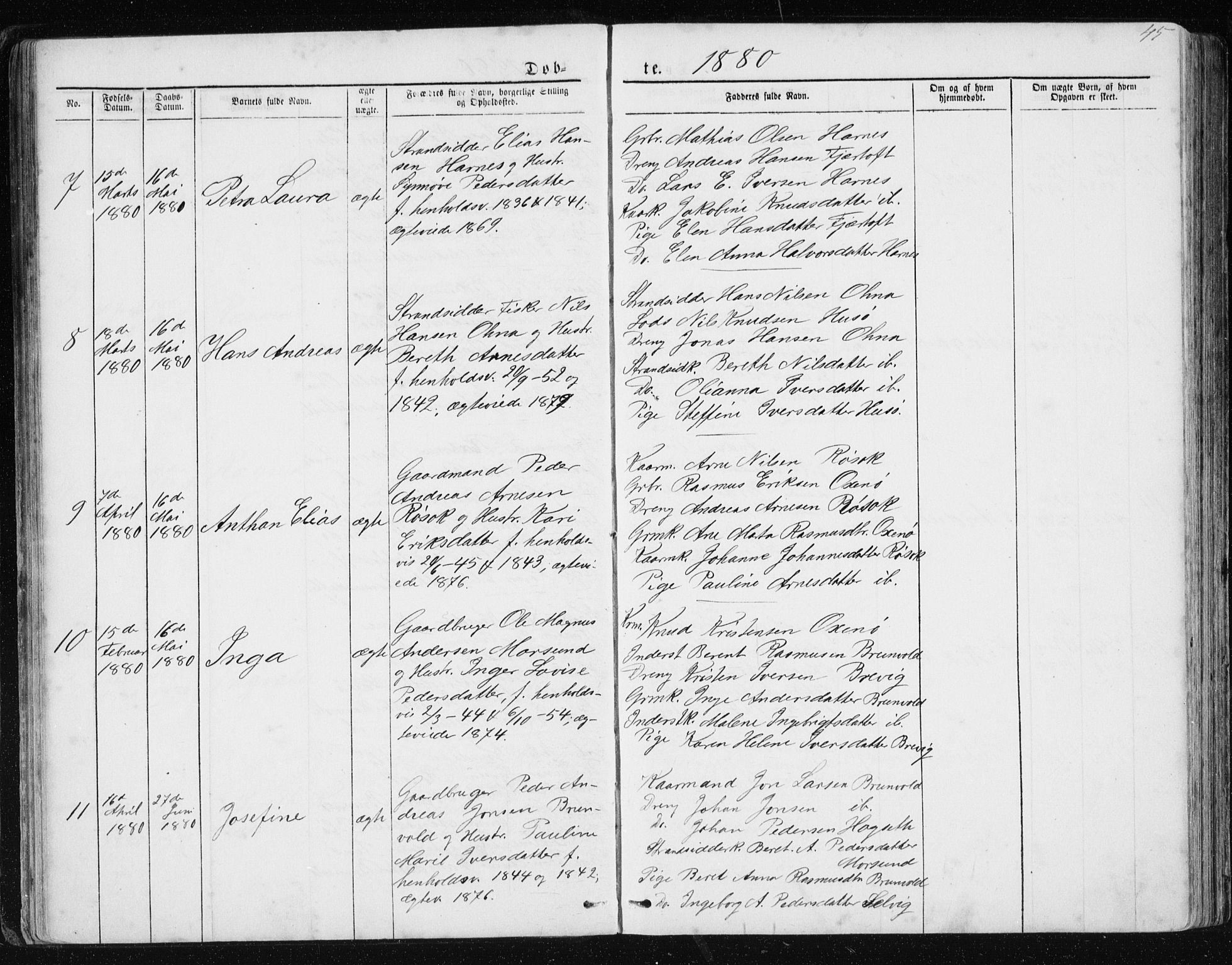 Ministerialprotokoller, klokkerbøker og fødselsregistre - Møre og Romsdal, AV/SAT-A-1454/561/L0732: Klokkerbok nr. 561C02, 1867-1900, s. 45