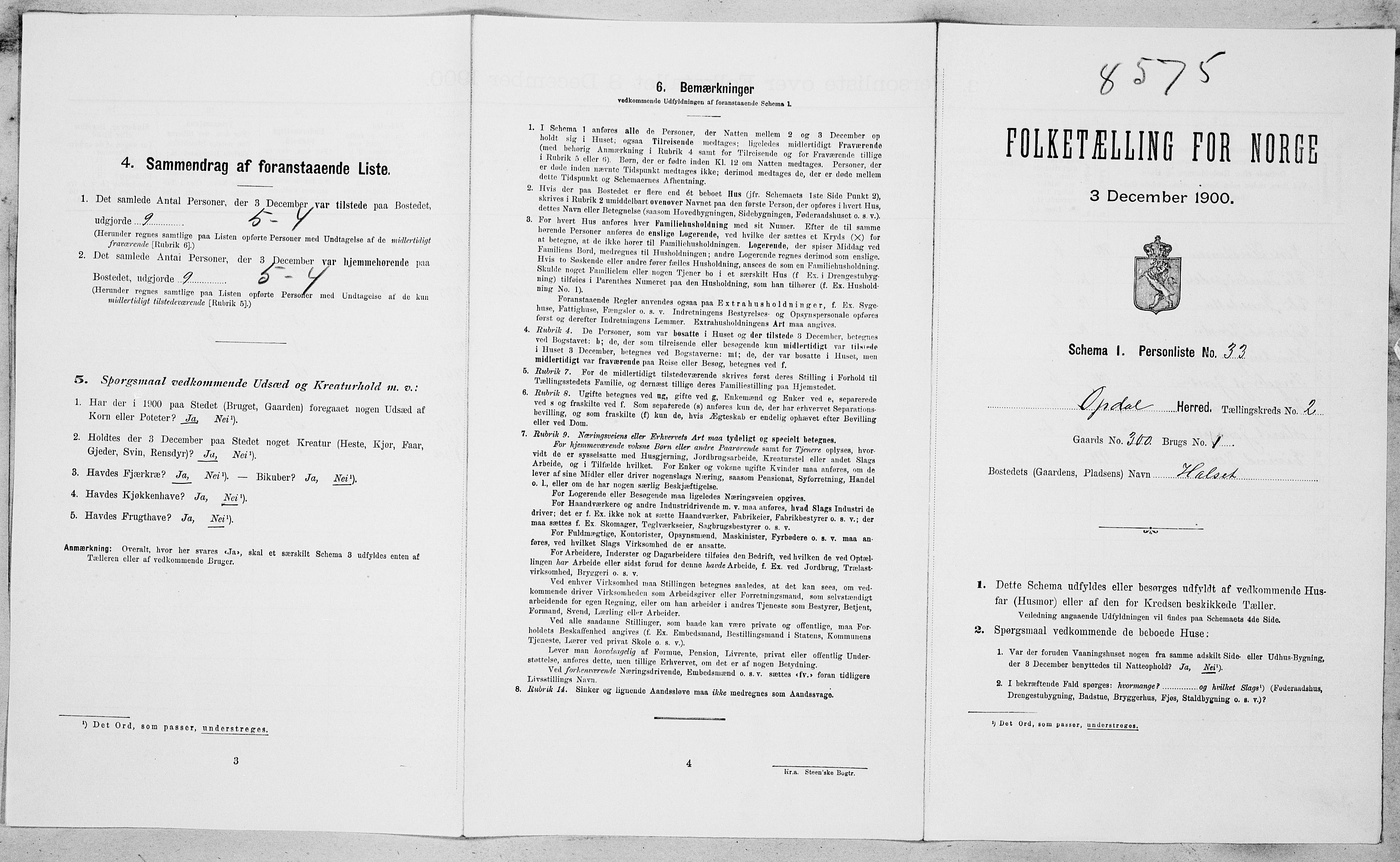 SAT, Folketelling 1900 for 1634 Oppdal herred, 1900, s. 246
