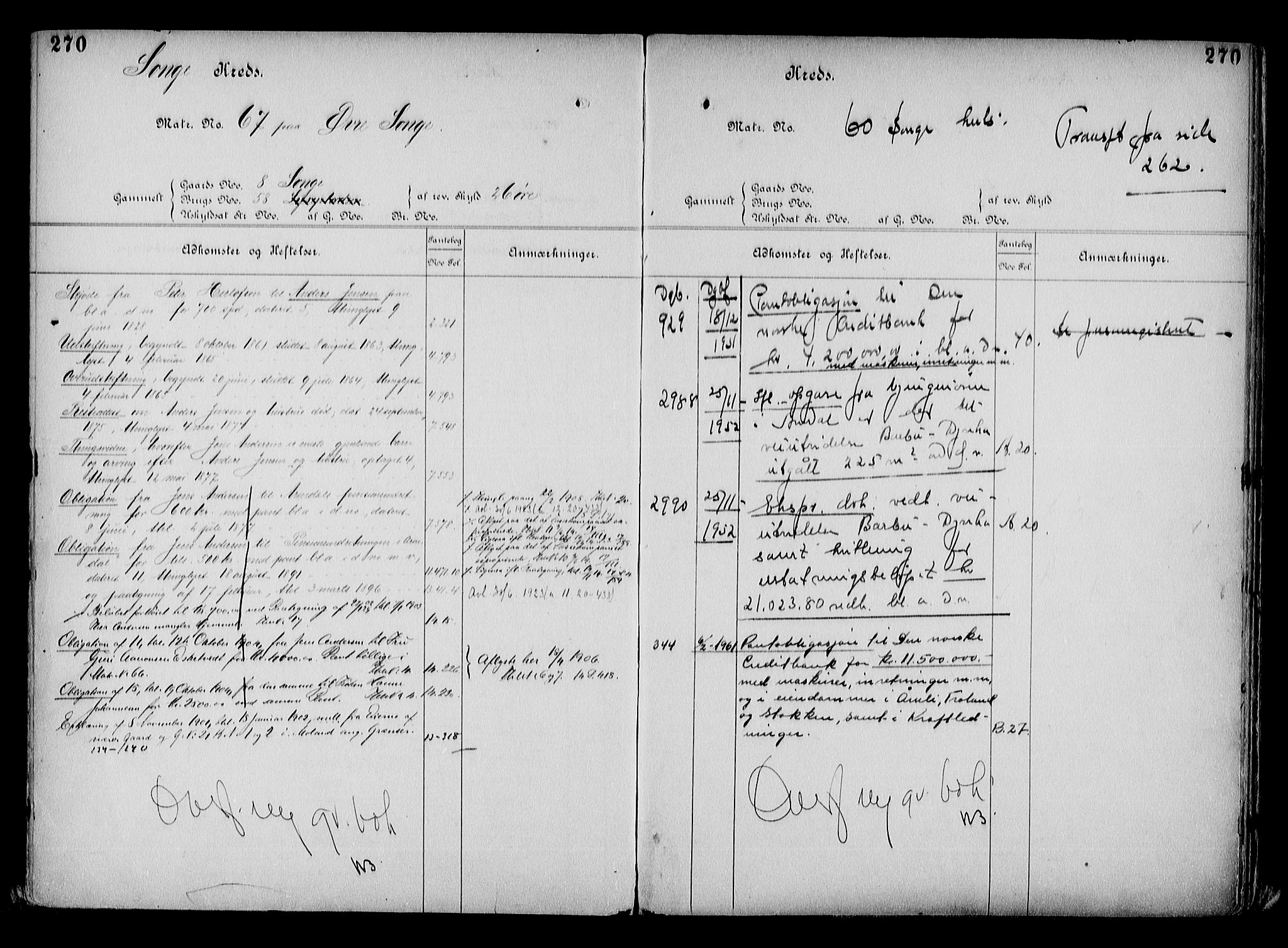 Arendal byfogd, AV/SAK-1222-0001/G/Ga/L0015: Panteregister nr. 13, 1860-1960, s. 270