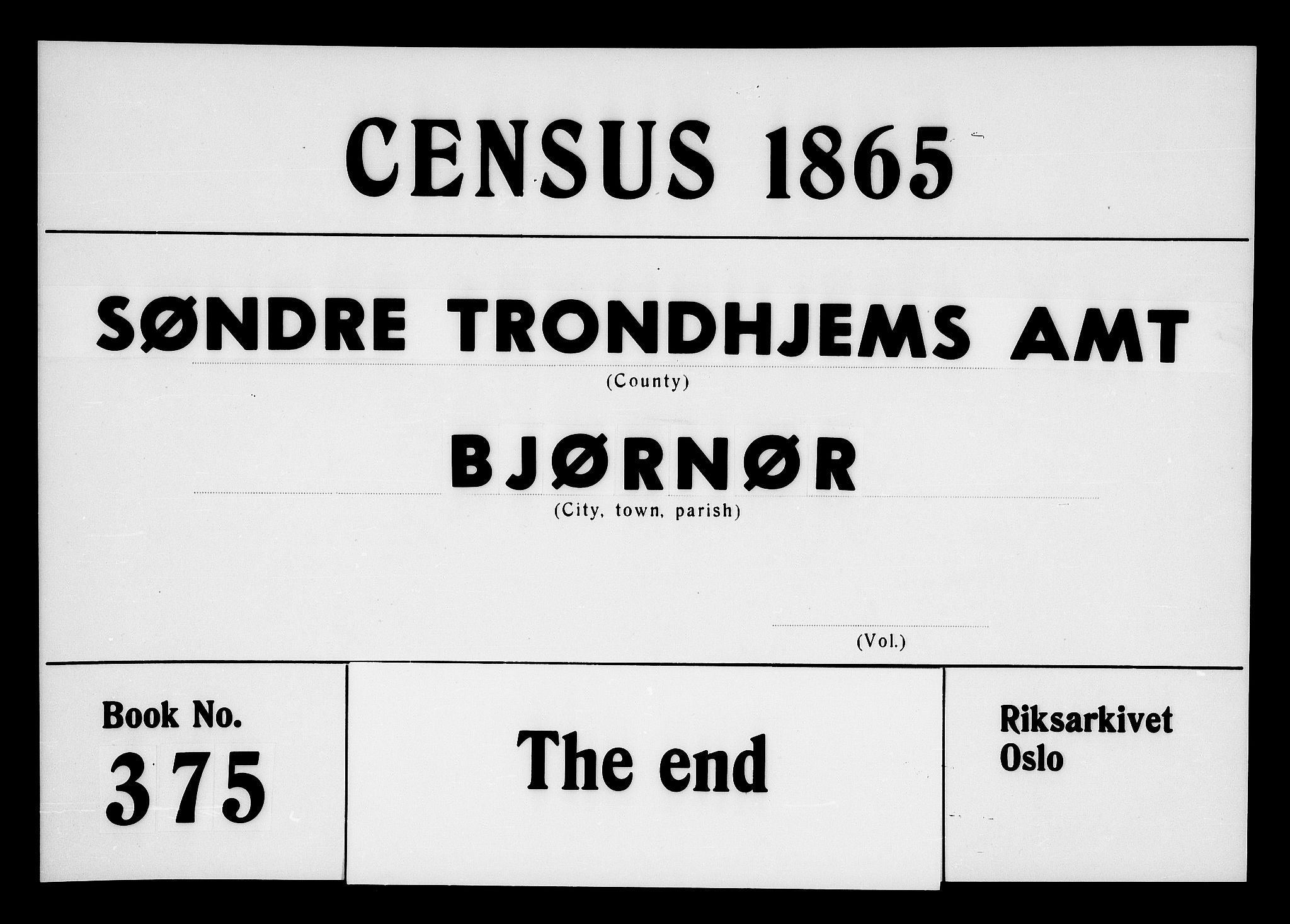 RA, Folketelling 1865 for 1632P Bjørnør prestegjeld, 1865, s. 153