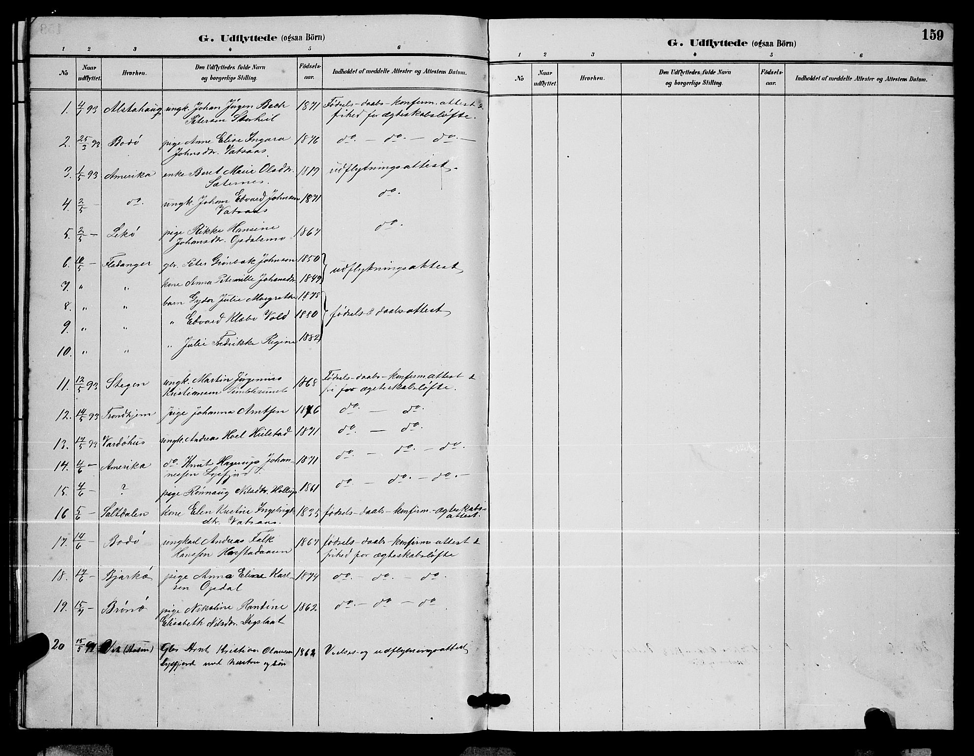 Ministerialprotokoller, klokkerbøker og fødselsregistre - Nordland, SAT/A-1459/810/L0160: Klokkerbok nr. 810C03, 1884-1896, s. 159