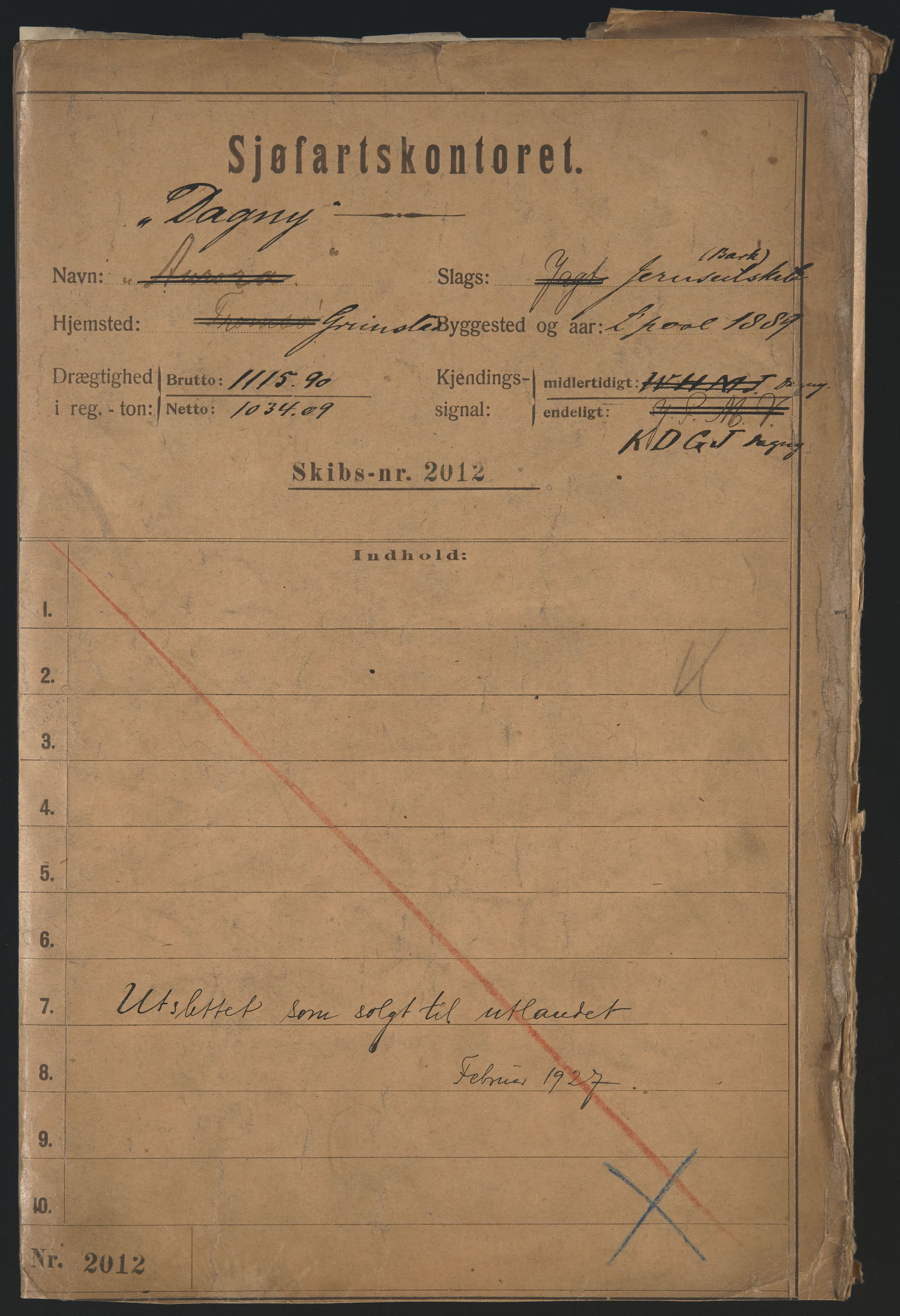 Sjøfartsdirektoratet med forløpere, skipsmapper slettede skip, RA/S-4998/F/Fa/L0227: --, 1839-1927, s. 156