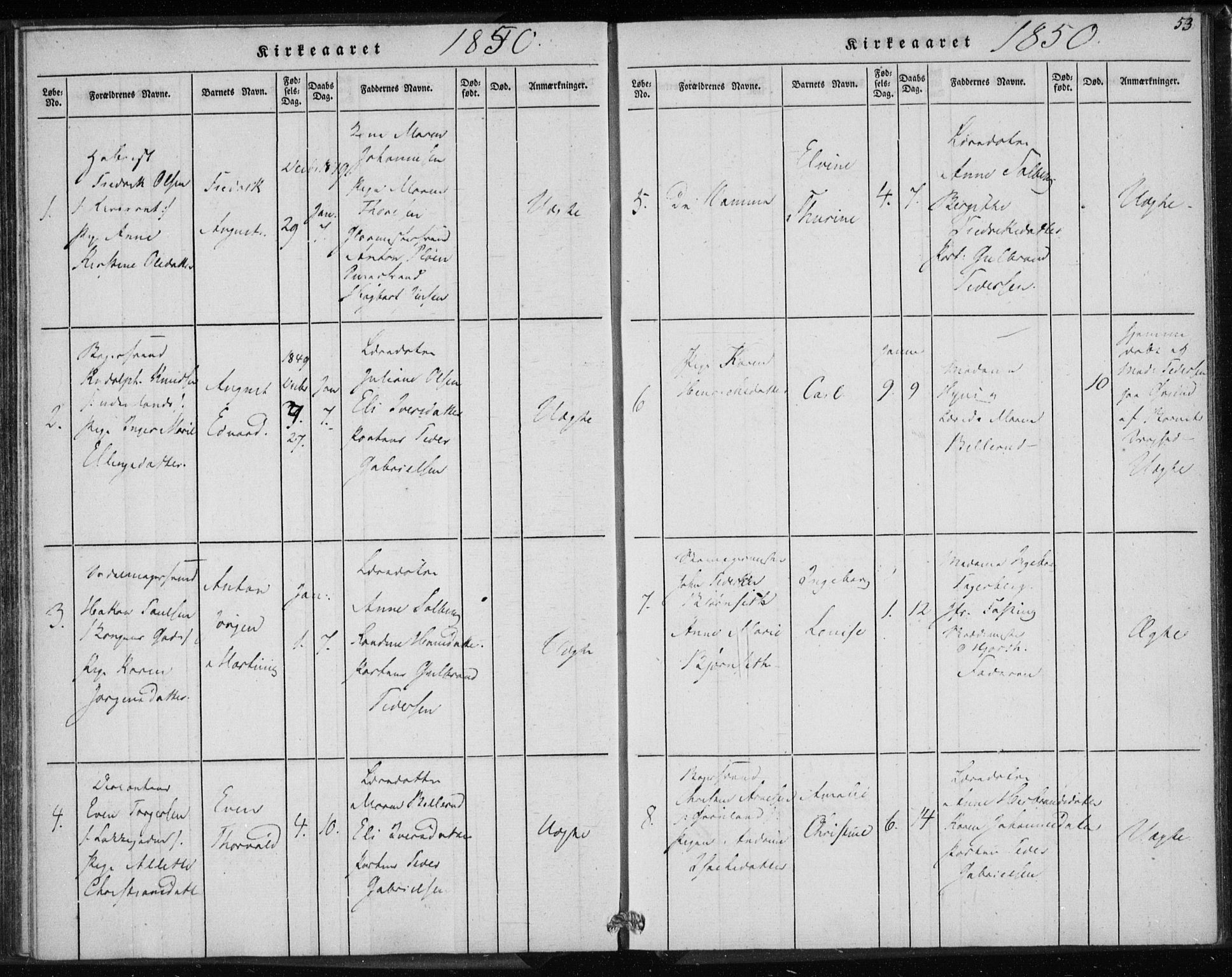 Rikshospitalet prestekontor Kirkebøker, AV/SAO-A-10309b/K/L0001/0003: Dåpsbok nr. 1.3, 1848-1854, s. 53