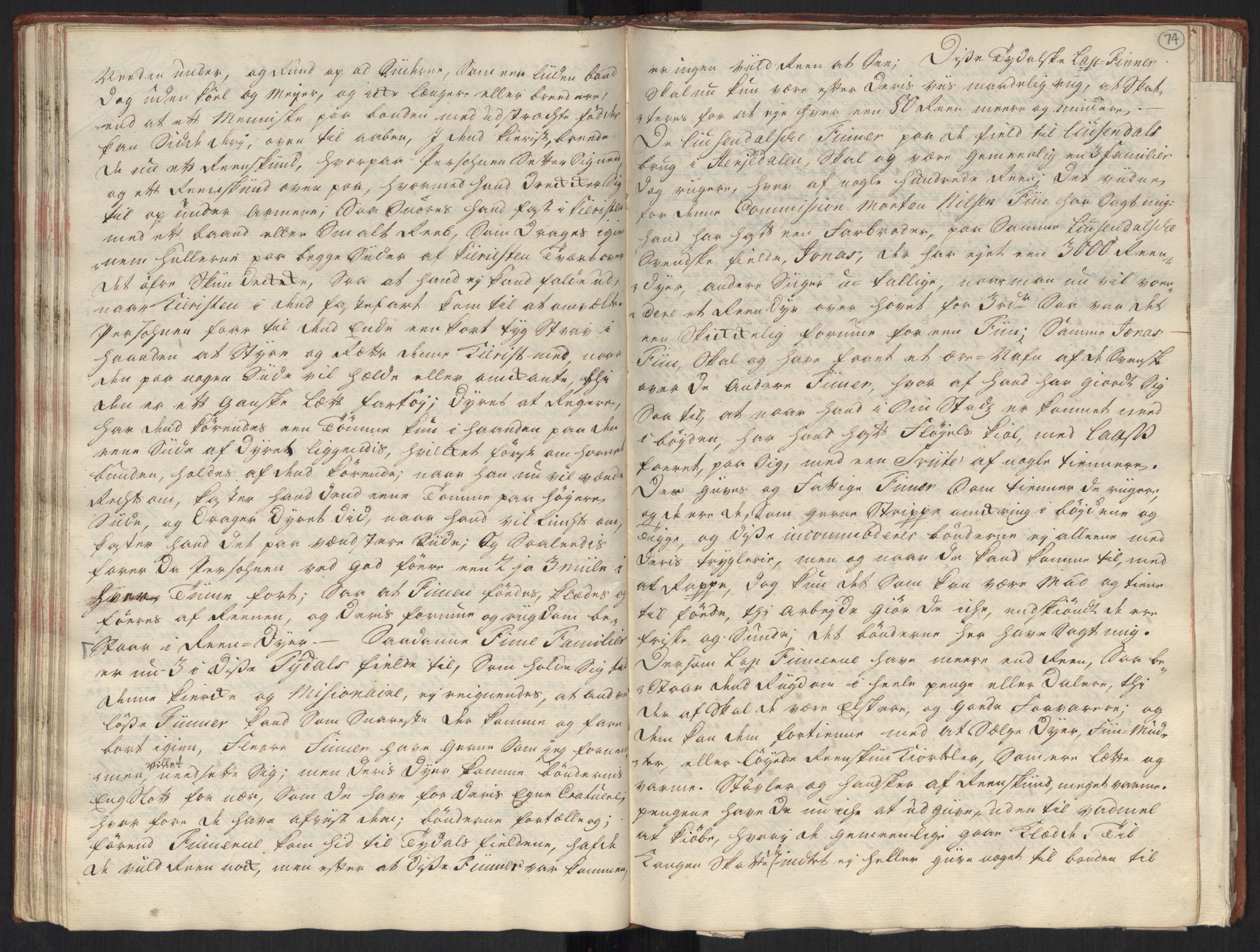 Danske Kanselli, Grensearkivet, AV/RA-EA-4062/F/L0010/0002: Volum XX-XXII / Vol. XXI: Major Schnitlers grenseeksaminasjonsprotokoll, 1. bind, 1742, s. 73b-74a