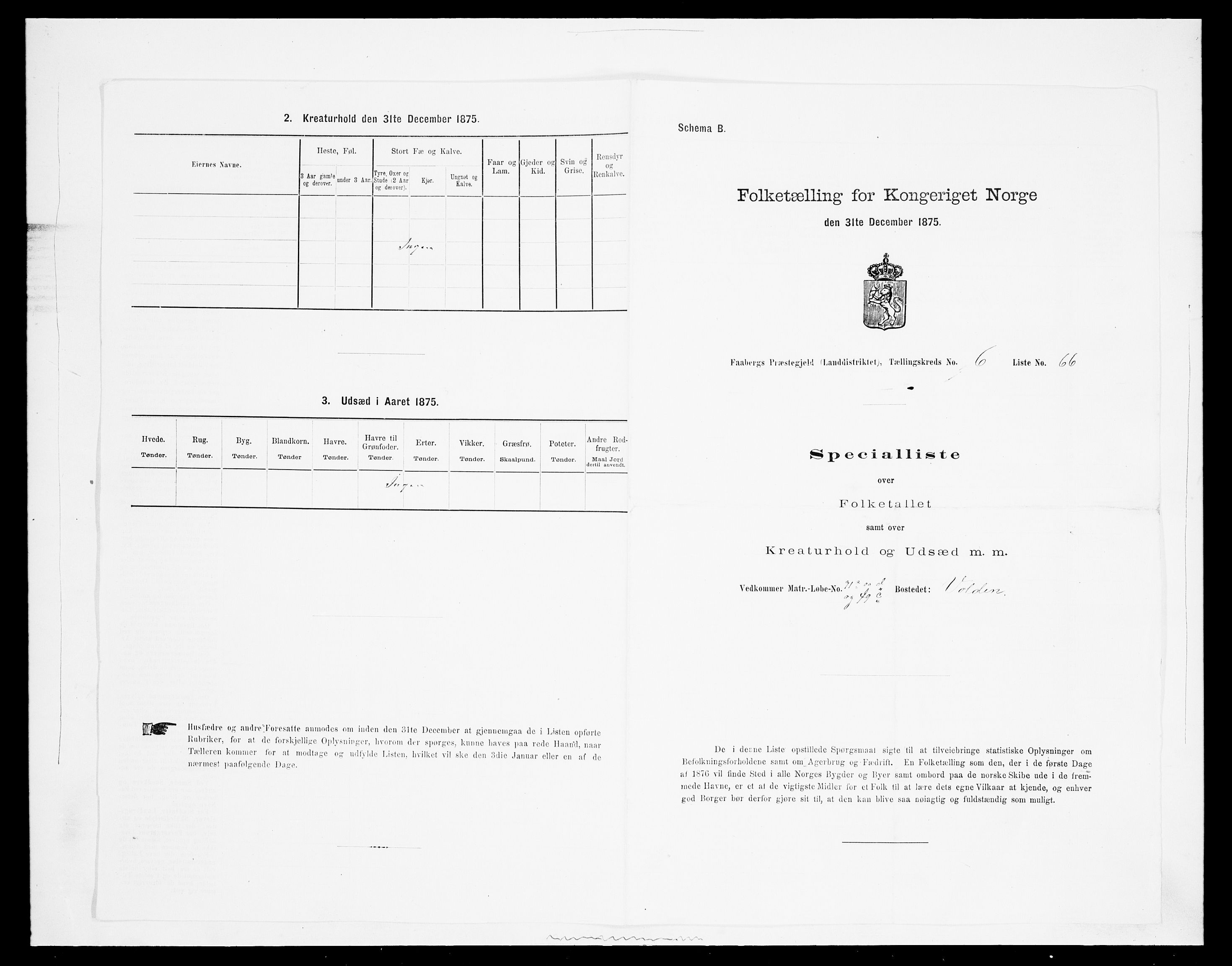 SAH, Folketelling 1875 for 0524L Fåberg prestegjeld, Fåberg sokn og Lillehammer landsokn, 1875, s. 829