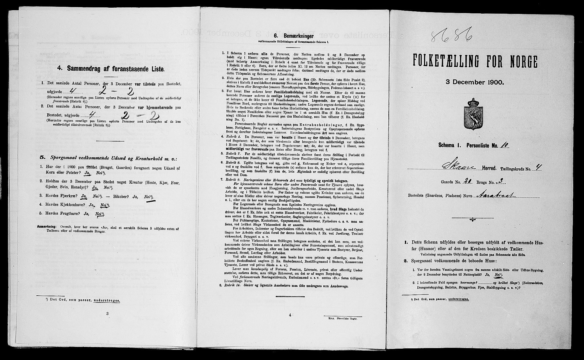 SAST, Folketelling 1900 for 1153 Skåre herred, 1900, s. 414