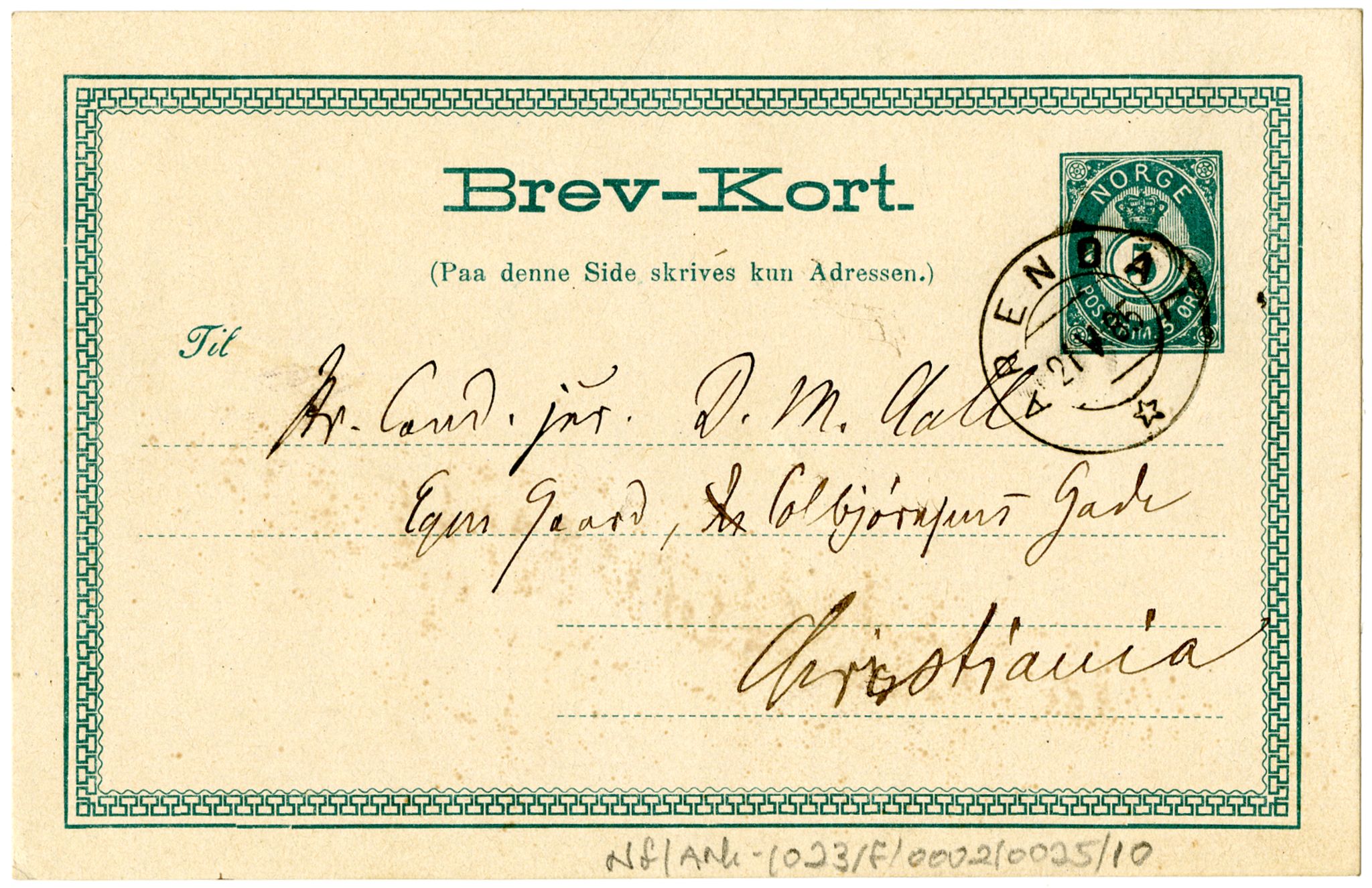 Diderik Maria Aalls brevsamling, NF/Ark-1023/F/L0002: D.M. Aalls brevsamling. B - C, 1799-1889, s. 130