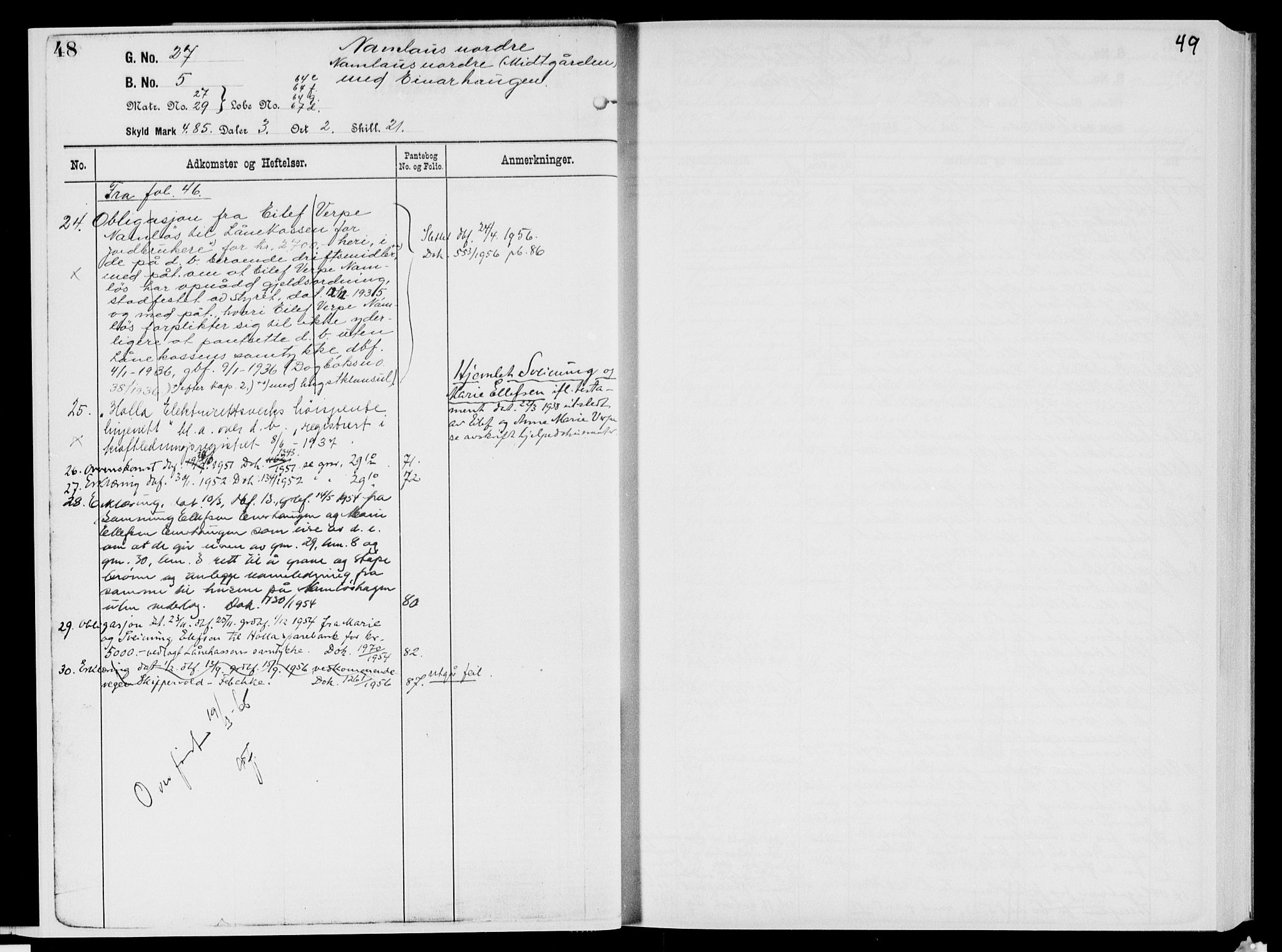 Nedre Telemark sorenskriveri, AV/SAKO-A-135/G/Gb/Gbg/L0002: Panteregister nr. VII 2, s. 48-49