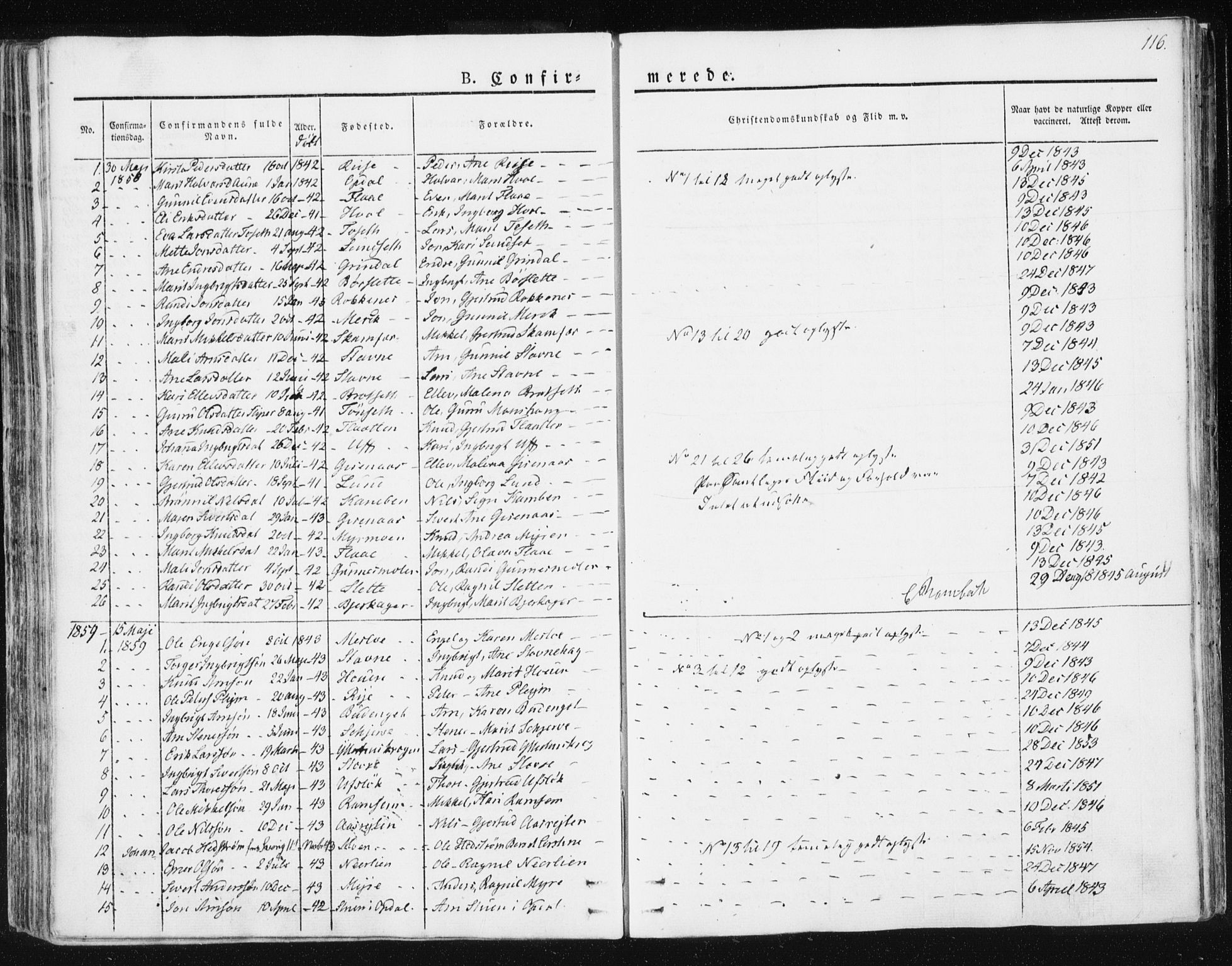 Ministerialprotokoller, klokkerbøker og fødselsregistre - Sør-Trøndelag, AV/SAT-A-1456/674/L0869: Ministerialbok nr. 674A01, 1829-1860, s. 116