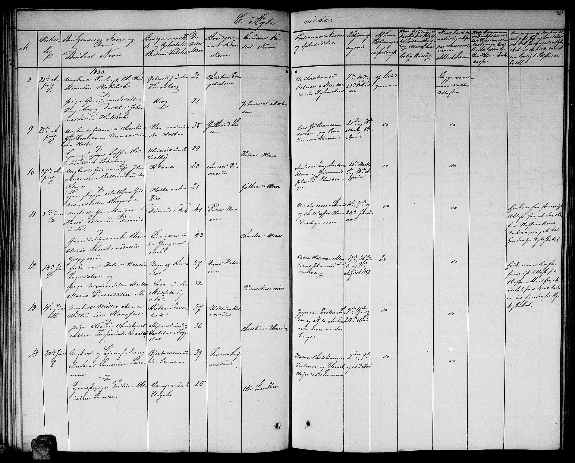 Høland prestekontor Kirkebøker, SAO/A-10346a/G/Ga/L0004: Klokkerbok nr. I 4, 1854-1862, s. 267