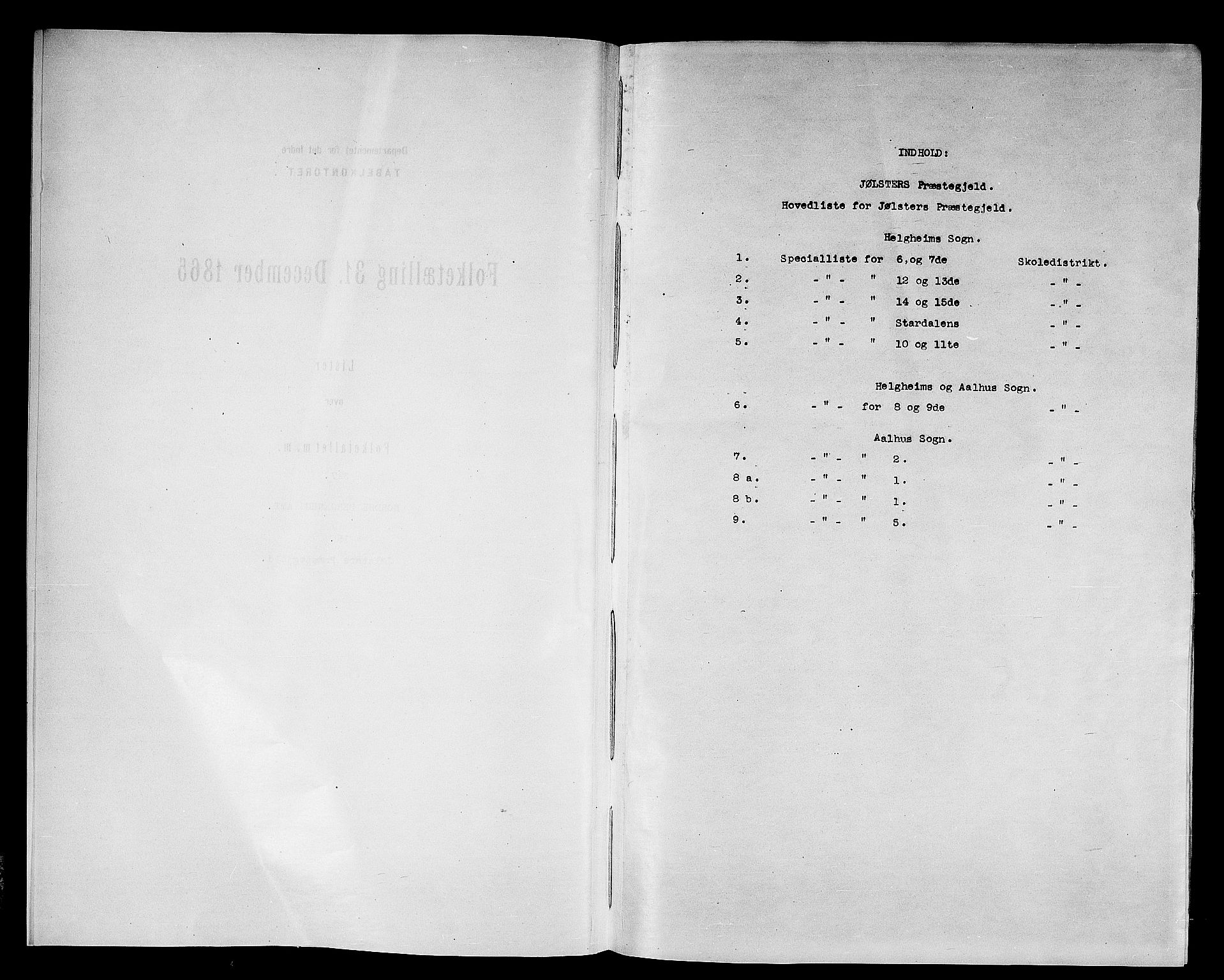 RA, Folketelling 1865 for 1431P Jølster prestegjeld, 1865, s. 4