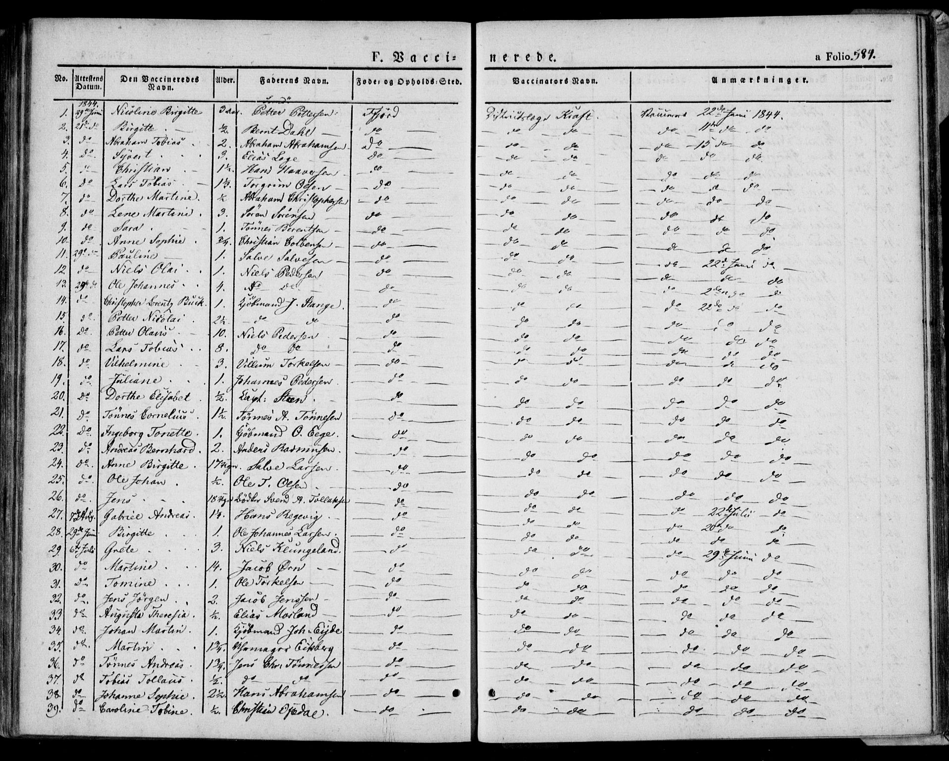 Flekkefjord sokneprestkontor, AV/SAK-1111-0012/F/Fa/Fac/L0004: Ministerialbok nr. A 4, 1841-1849, s. 584