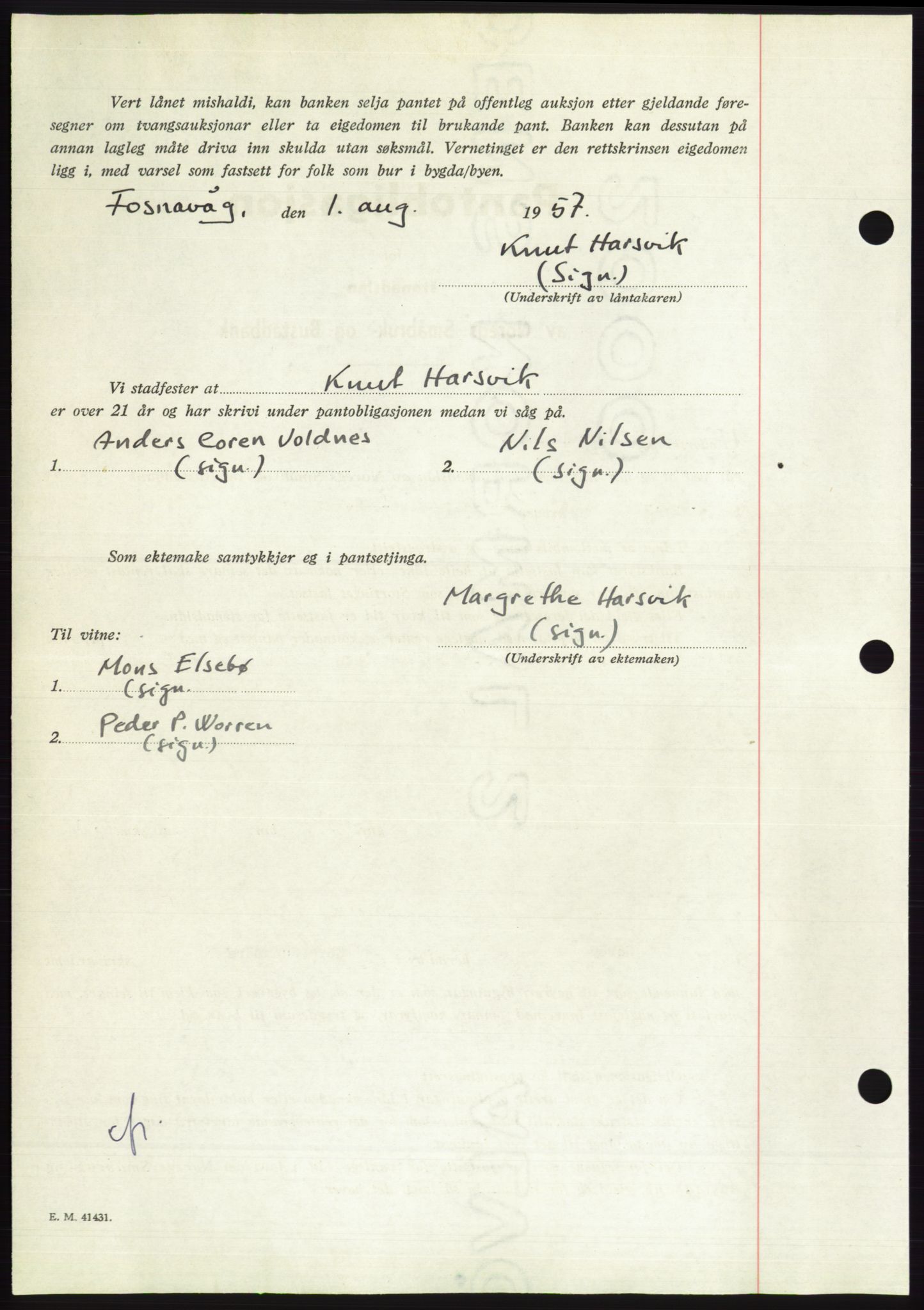 Søre Sunnmøre sorenskriveri, AV/SAT-A-4122/1/2/2C/L0130: Pantebok nr. 18B, 1957-1958, Dagboknr: 2296/1957