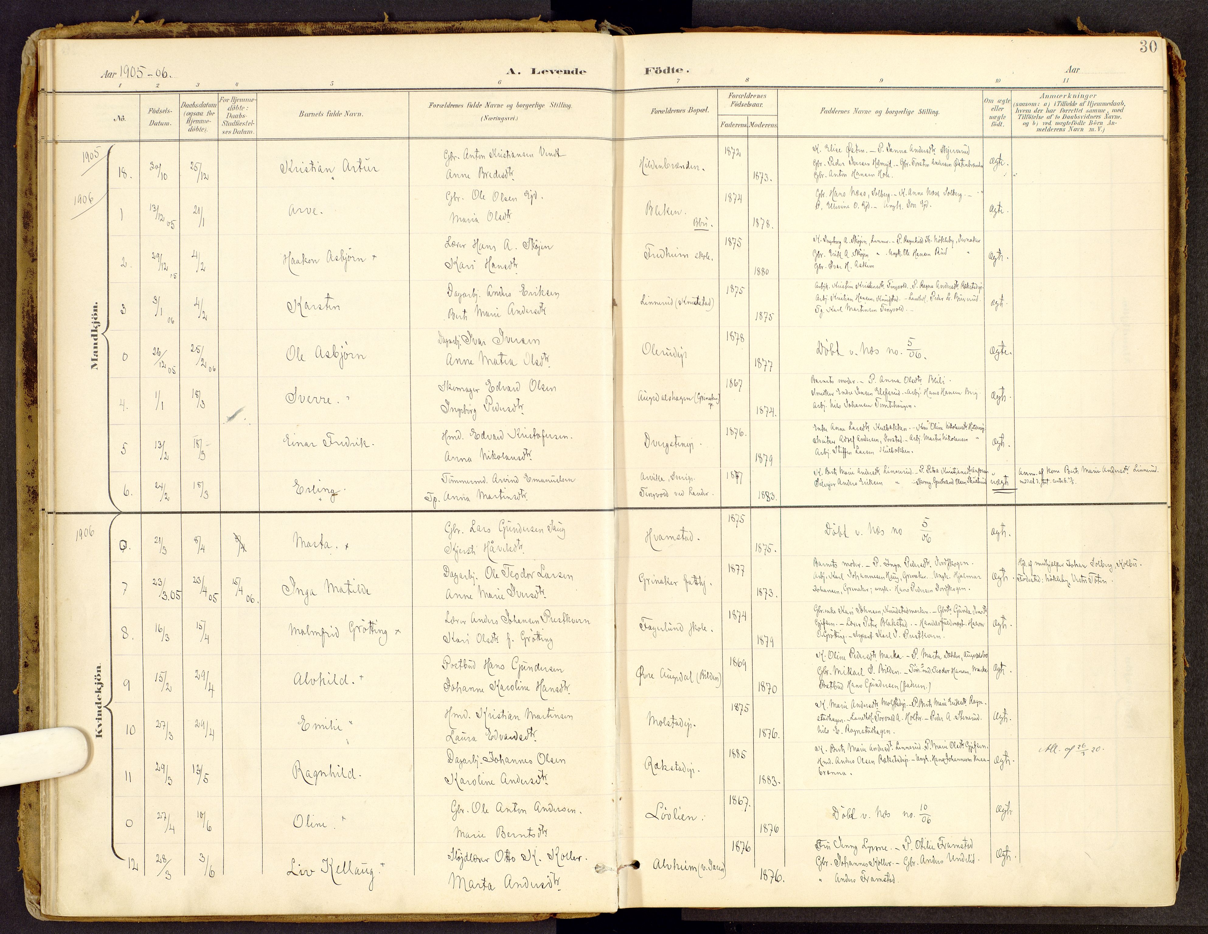 Brandbu prestekontor, SAH/PREST-114/H/Ha/Haa/L0002: Ministerialbok nr. 2, 1899-1914, s. 30