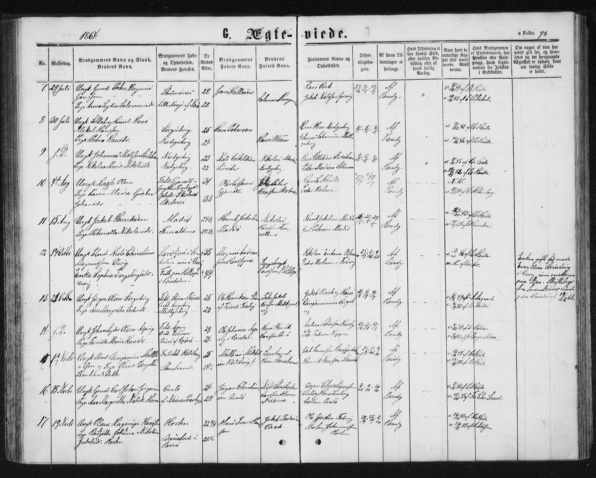 Ministerialprotokoller, klokkerbøker og fødselsregistre - Nord-Trøndelag, SAT/A-1458/788/L0696: Ministerialbok nr. 788A03, 1863-1877, s. 98