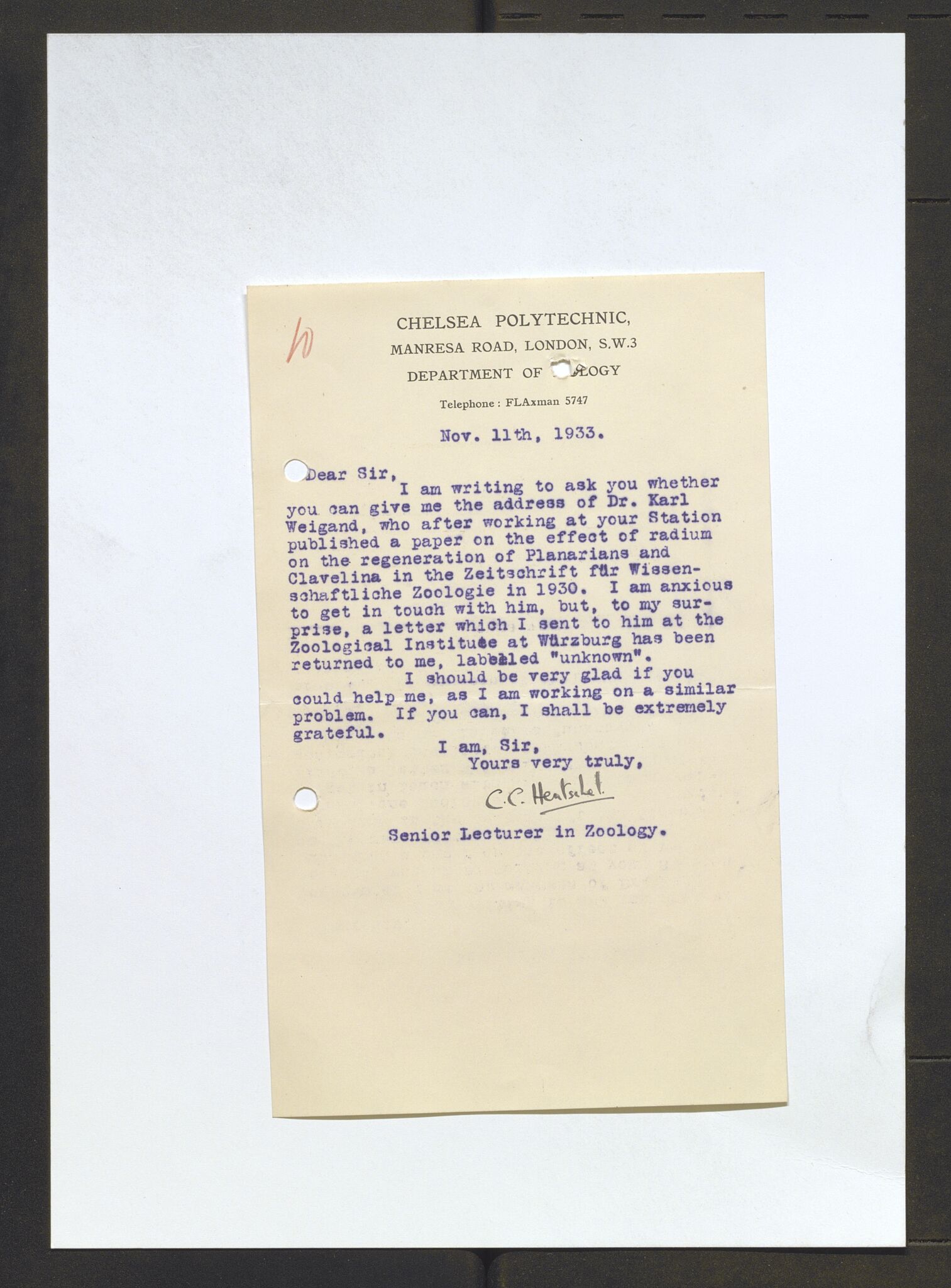 Bergens Museum, AV/SAB-A-17301/13/D/L0002: Korrespondanse , 1928-1940, s. 523