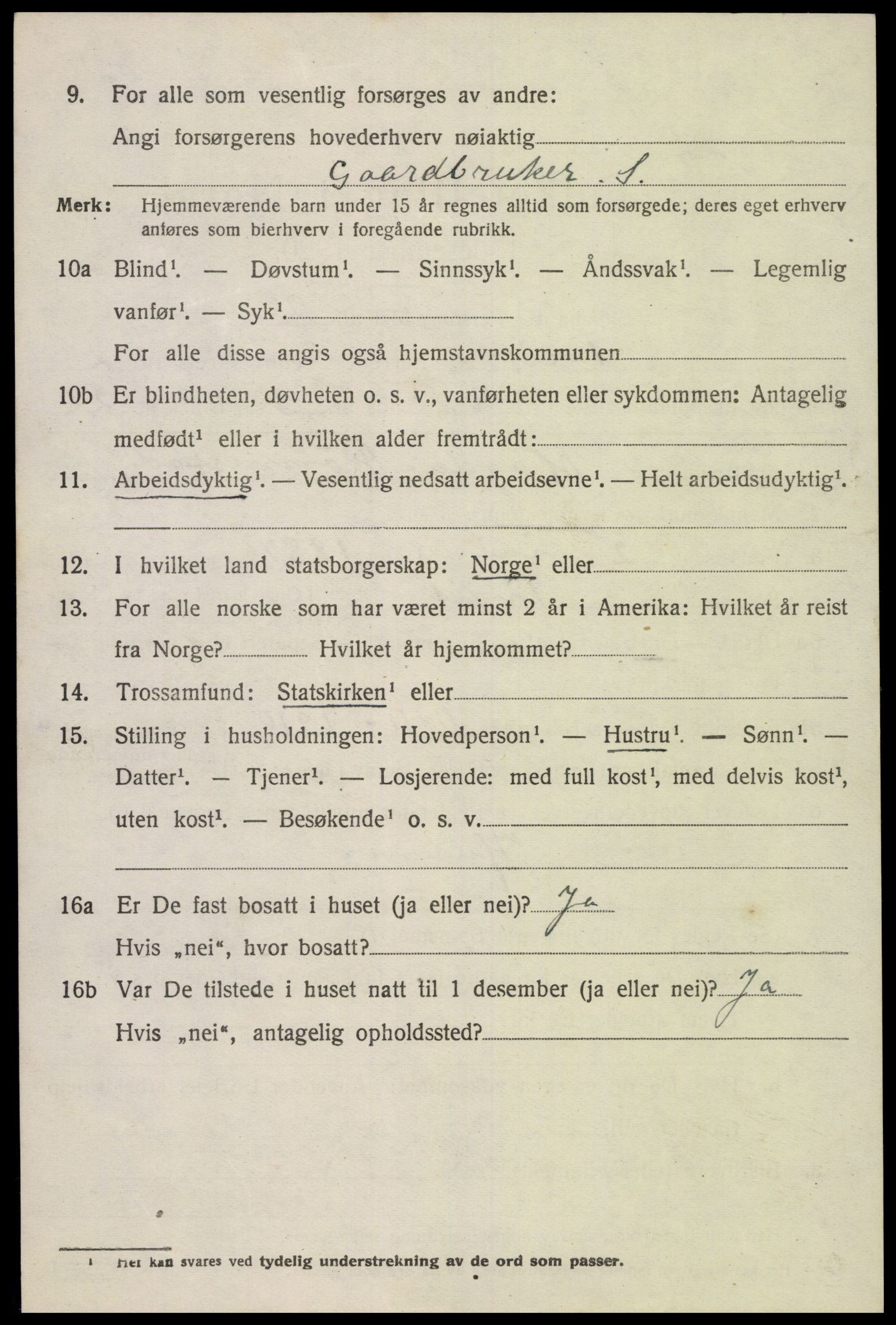 SAK, Folketelling 1920 for 1013 Tveit herred, 1920, s. 1253