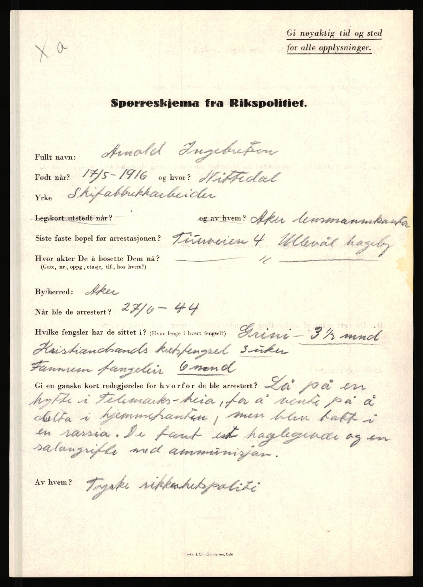 Rikspolitisjefen, AV/RA-S-1560/L/L0007: Heen, Erik C. - Iversen, Trygve, 1940-1945, s. 1103