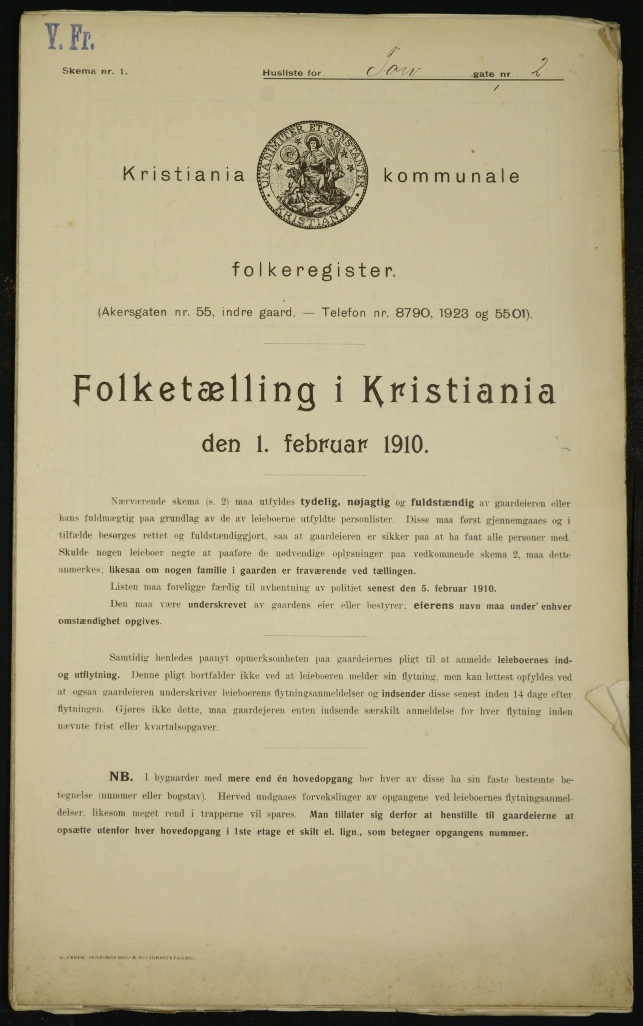 OBA, Kommunal folketelling 1.2.1910 for Kristiania, 1910, s. 108104