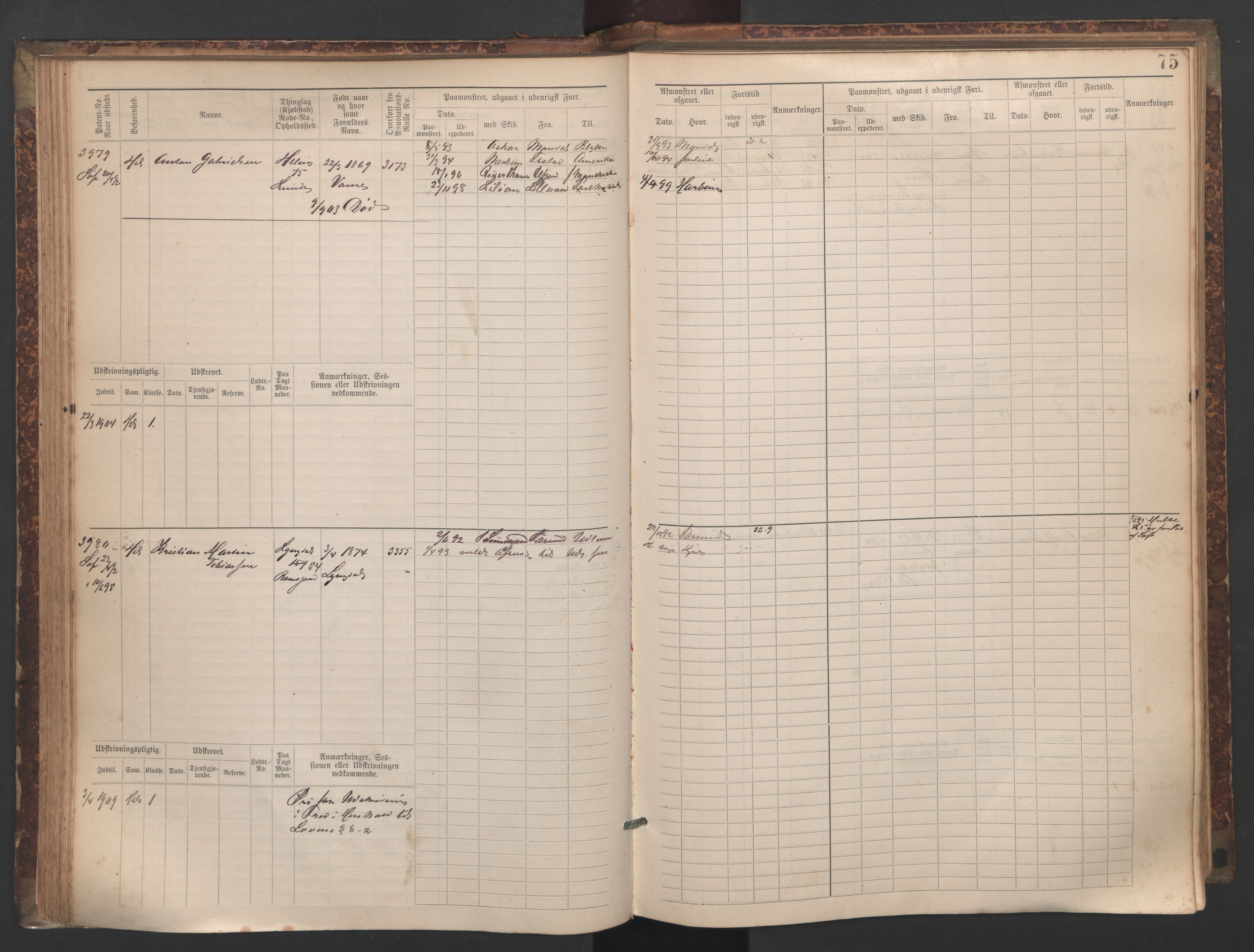 Farsund mønstringskrets, AV/SAK-2031-0017/F/Fb/L0020: Hovedrulle nr 3833-4506, Z-12, 1890-1930, s. 77