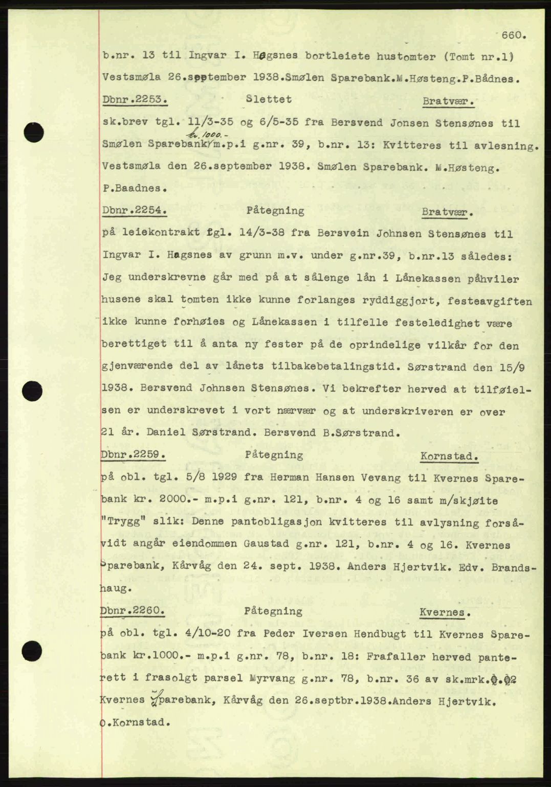 Nordmøre sorenskriveri, SAT/A-4132/1/2/2Ca: Pantebok nr. C80, 1936-1939, Dagboknr: 2253/1938