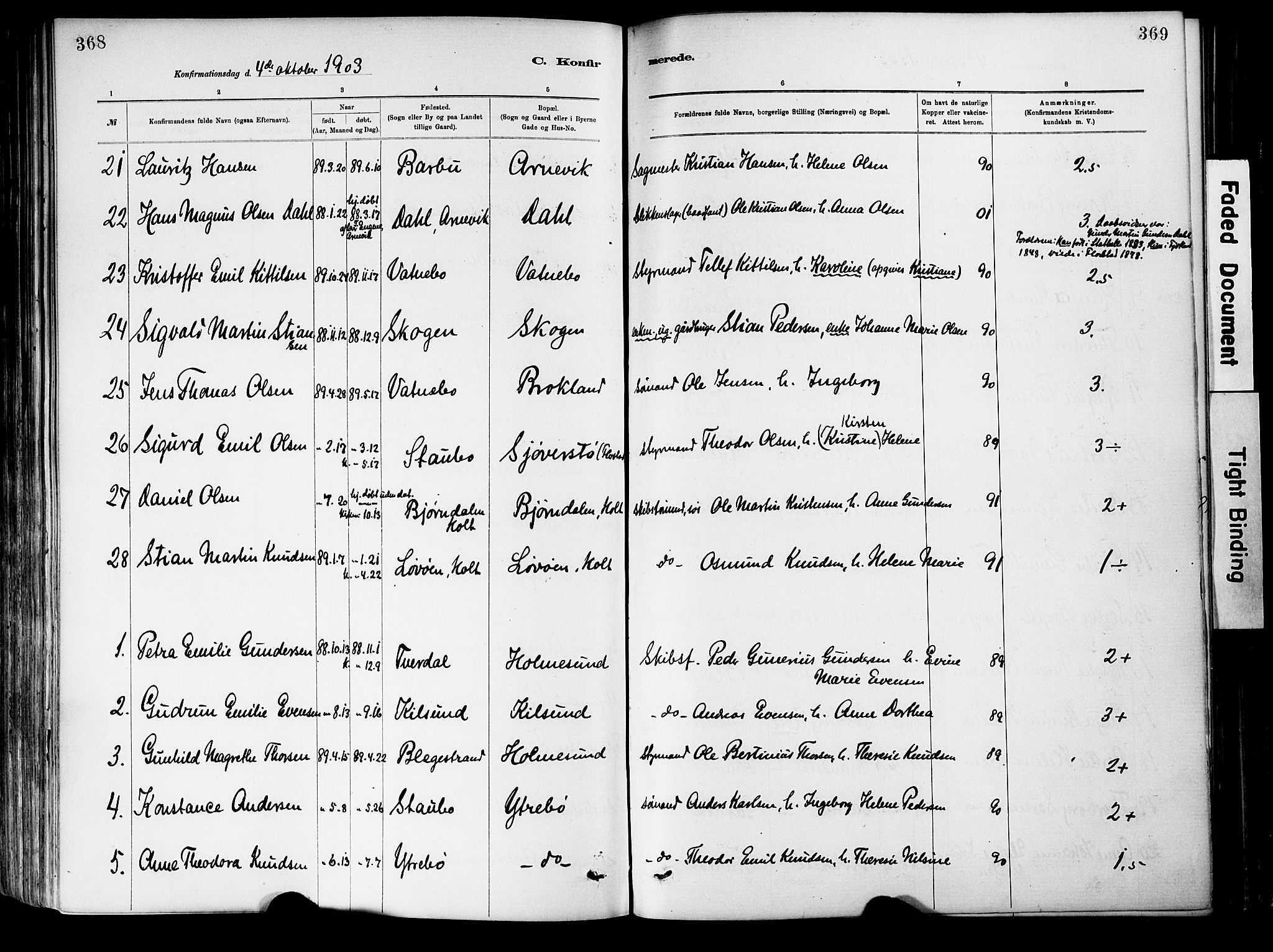 Dypvåg sokneprestkontor, AV/SAK-1111-0007/F/Fa/Fab/L0001: Ministerialbok nr. A 1, 1885-1912, s. 368-369