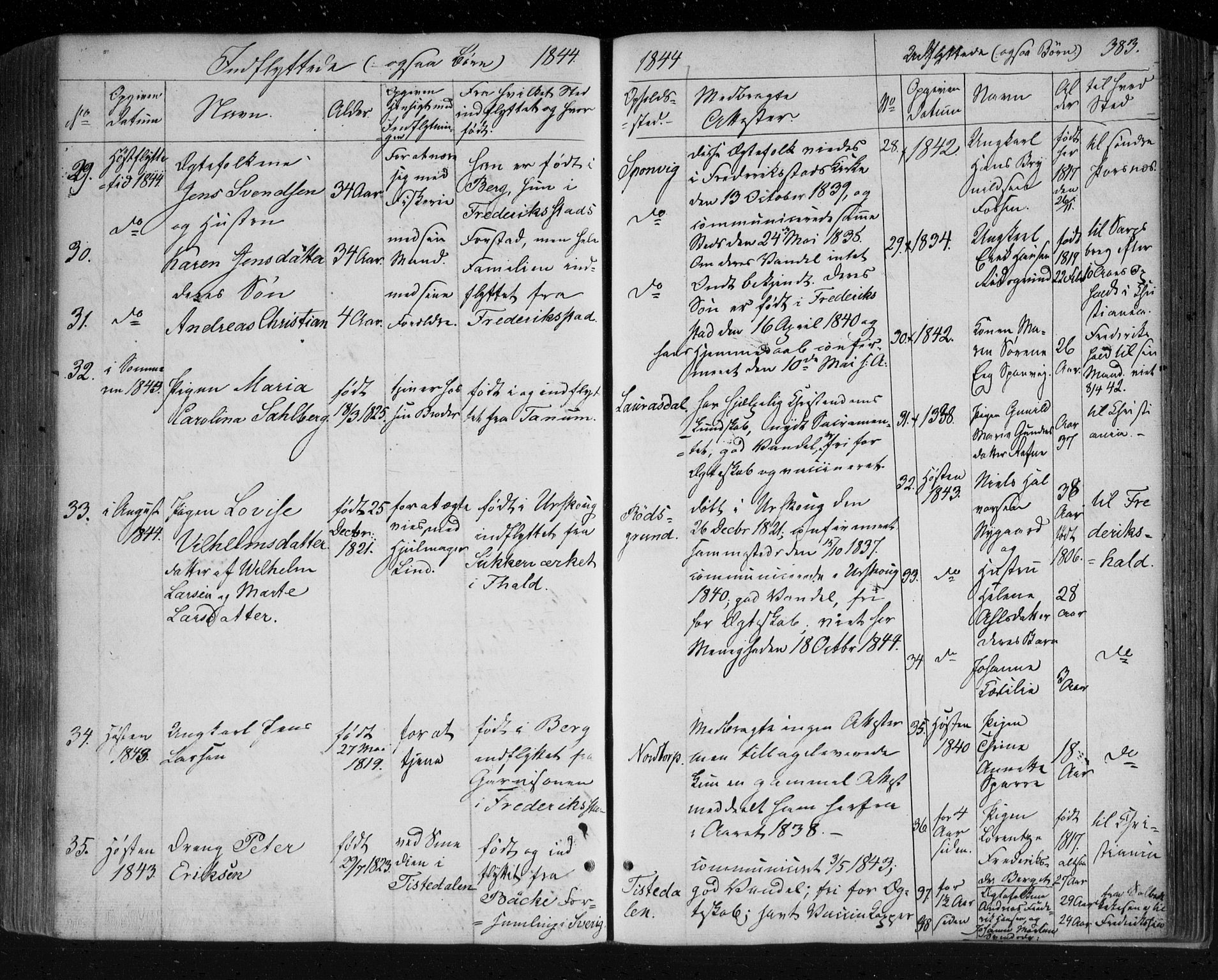 Berg prestekontor Kirkebøker, AV/SAO-A-10902/F/Fa/L0004: Ministerialbok nr. I 4, 1843-1860, s. 383