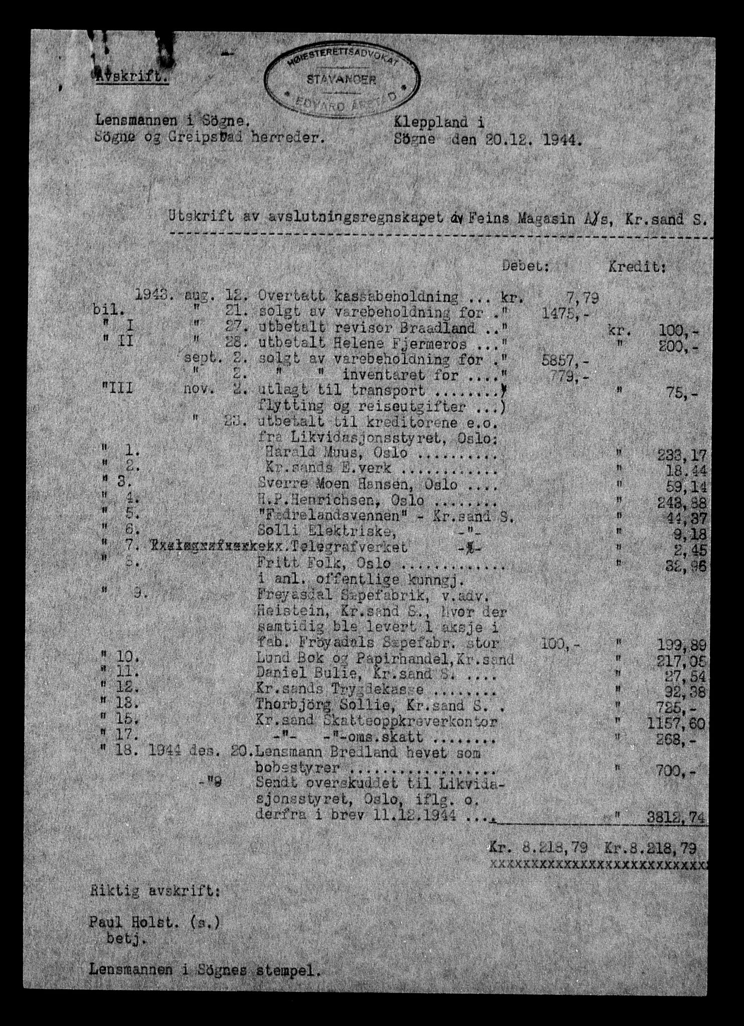 Justisdepartementet, Tilbakeføringskontoret for inndratte formuer, AV/RA-S-1564/H/Hc/Hcd/L0995: --, 1945-1947, s. 325