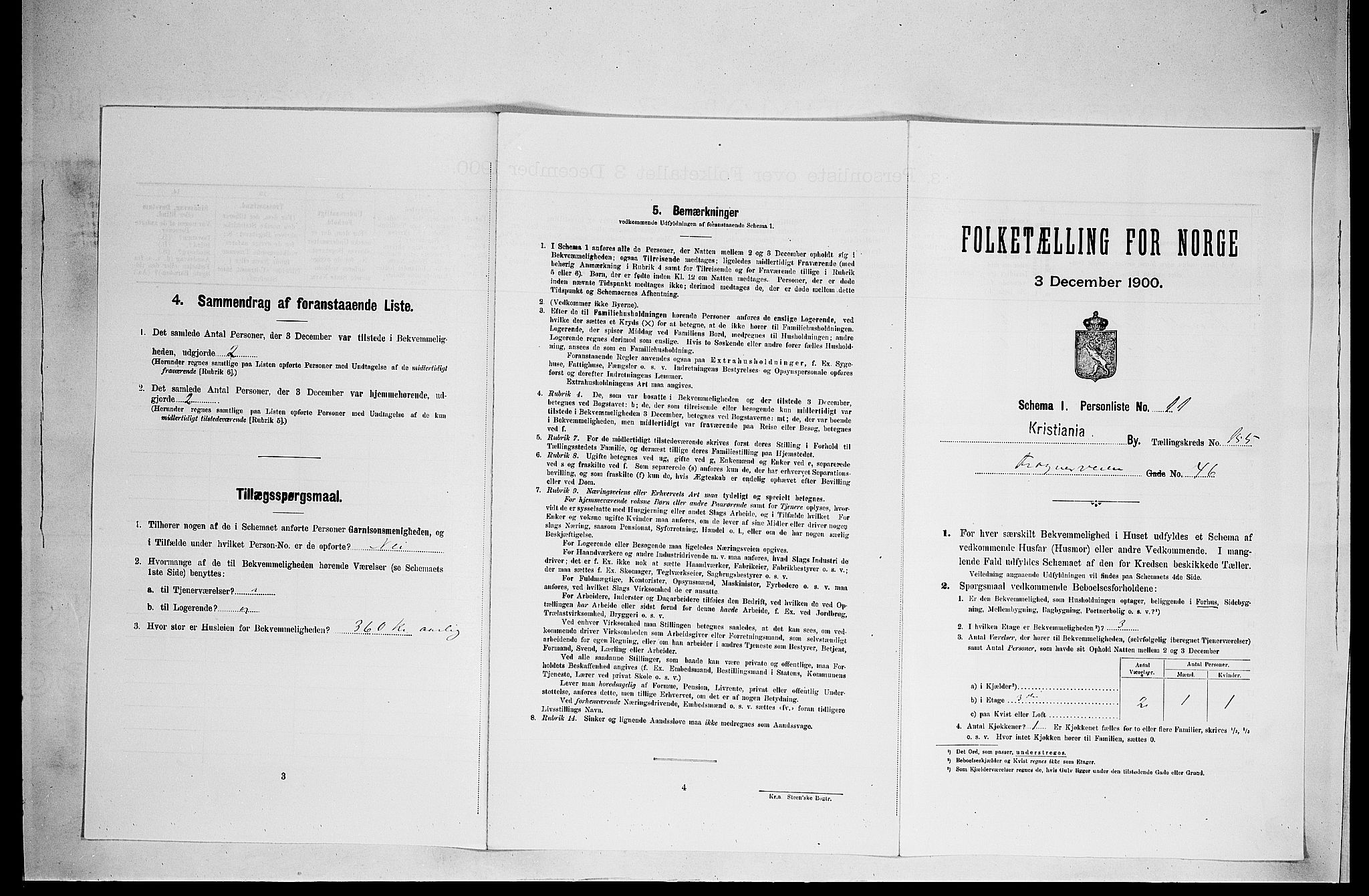 SAO, Folketelling 1900 for 0301 Kristiania kjøpstad, 1900, s. 26145