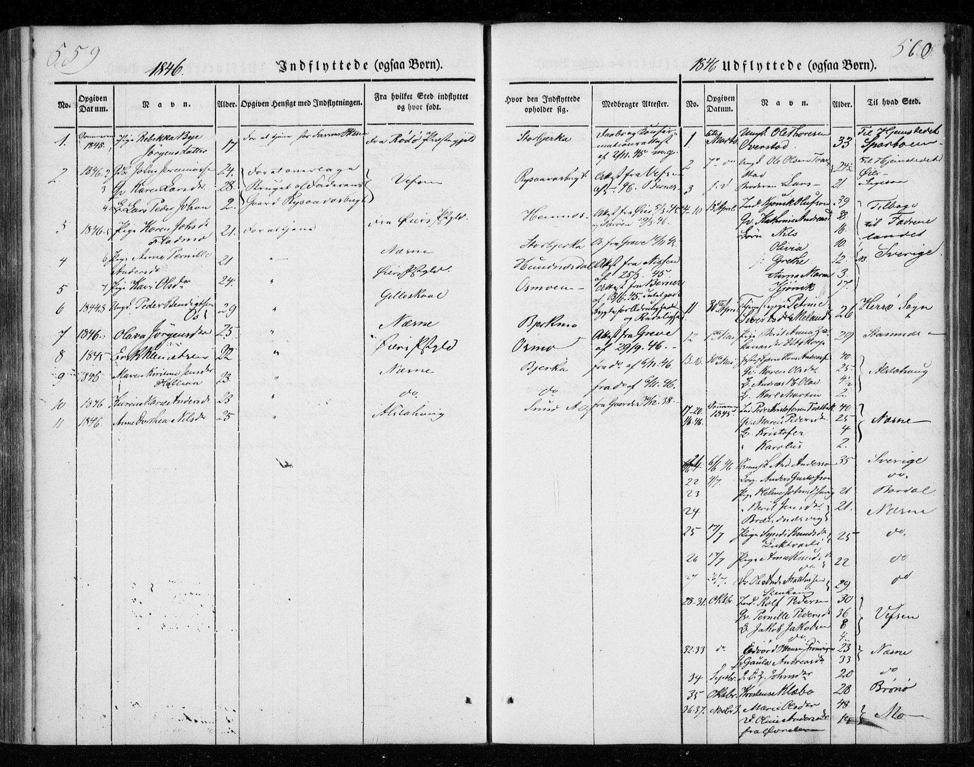 Ministerialprotokoller, klokkerbøker og fødselsregistre - Nordland, AV/SAT-A-1459/825/L0355: Ministerialbok nr. 825A09, 1842-1863, s. 559-560