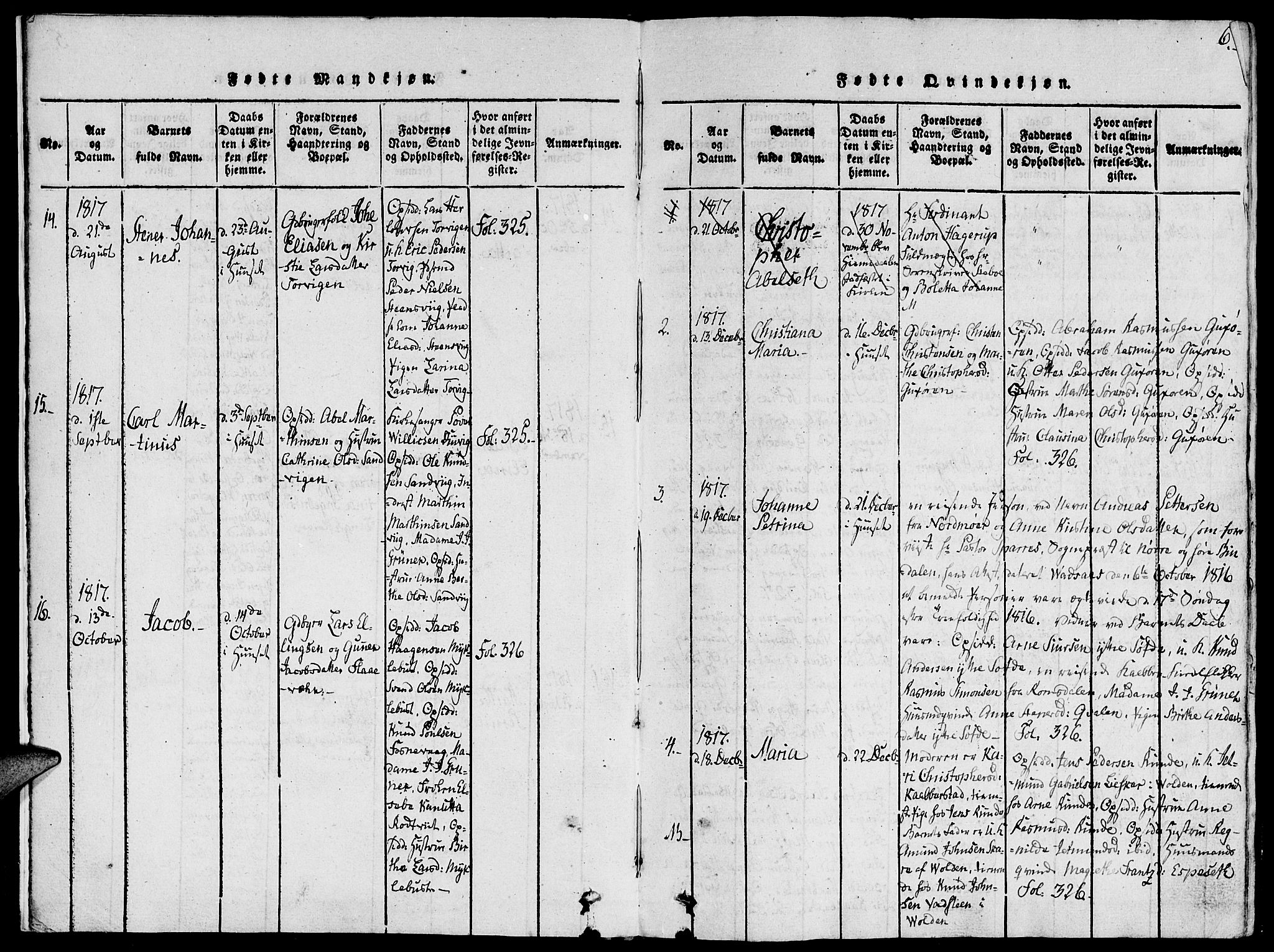 Ministerialprotokoller, klokkerbøker og fødselsregistre - Møre og Romsdal, AV/SAT-A-1454/507/L0069: Ministerialbok nr. 507A04, 1816-1841, s. 6