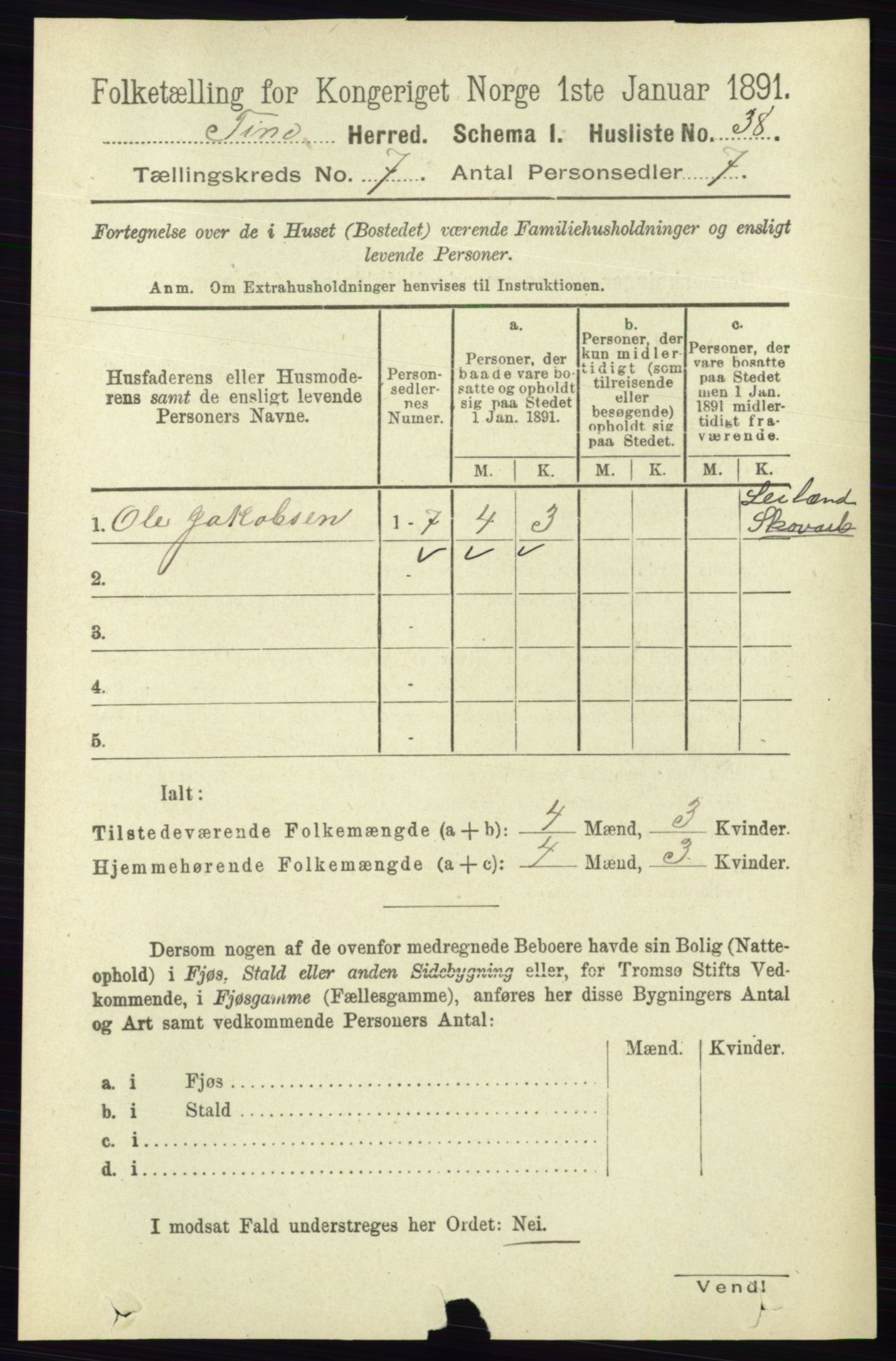 RA, Folketelling 1891 for 0826 Tinn herred, 1891, s. 1434