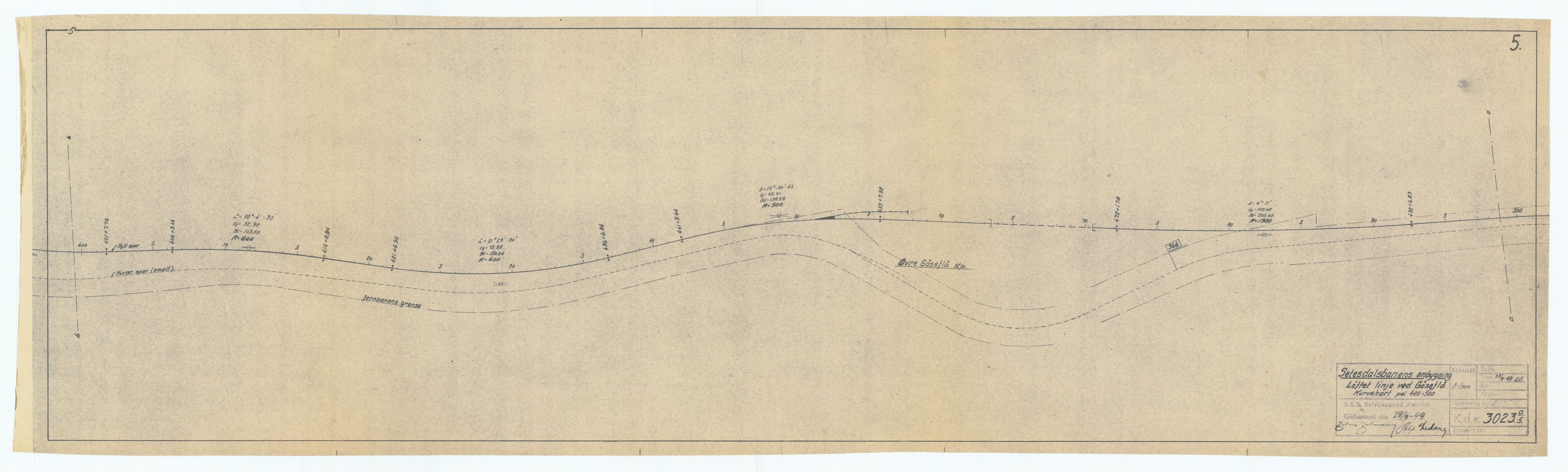 Norges Statsbaner, Baneavdelingen B, AV/RA-S-1619/1/F/Fa/L0216: SETESDALSBANENS OMBYGGING. GÅSEFLÅOMLEGGINGEN., 1949, s. 20