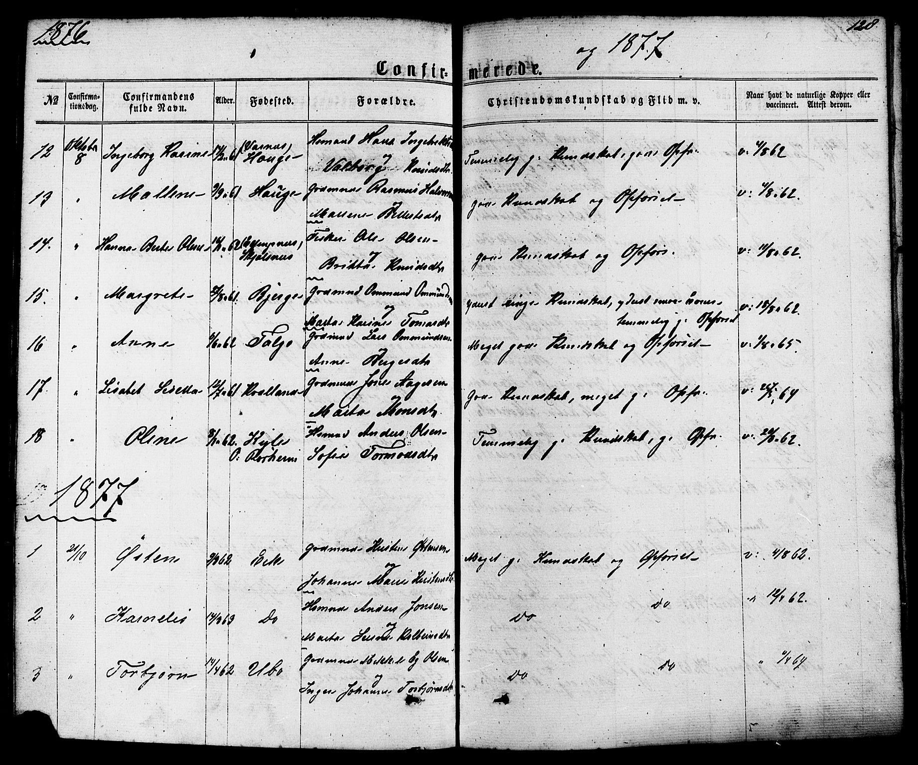 Nedstrand sokneprestkontor, AV/SAST-A-101841/01/IV: Ministerialbok nr. A 10, 1861-1887, s. 128