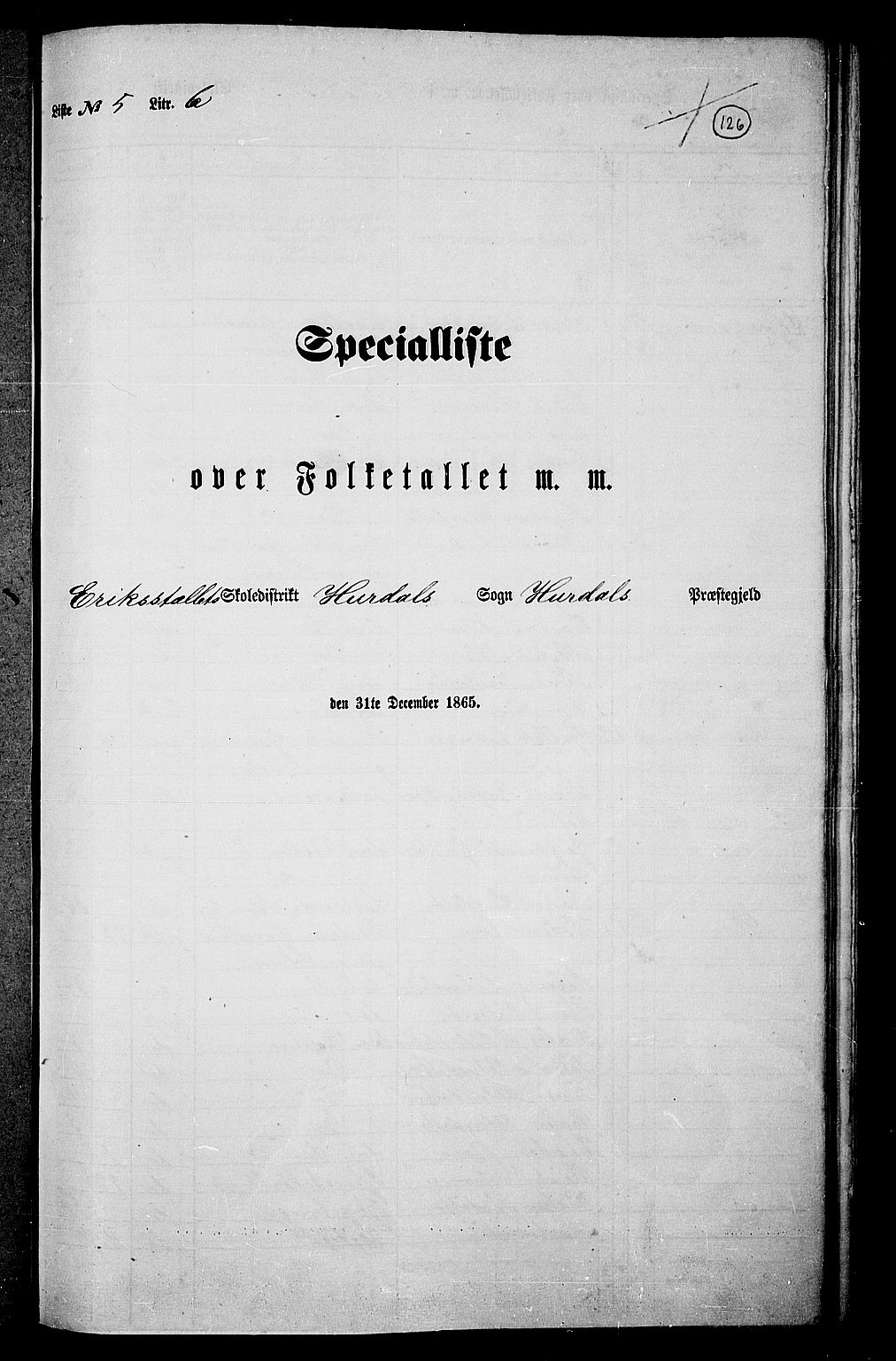RA, Folketelling 1865 for 0239P Hurdal prestegjeld, 1865, s. 108