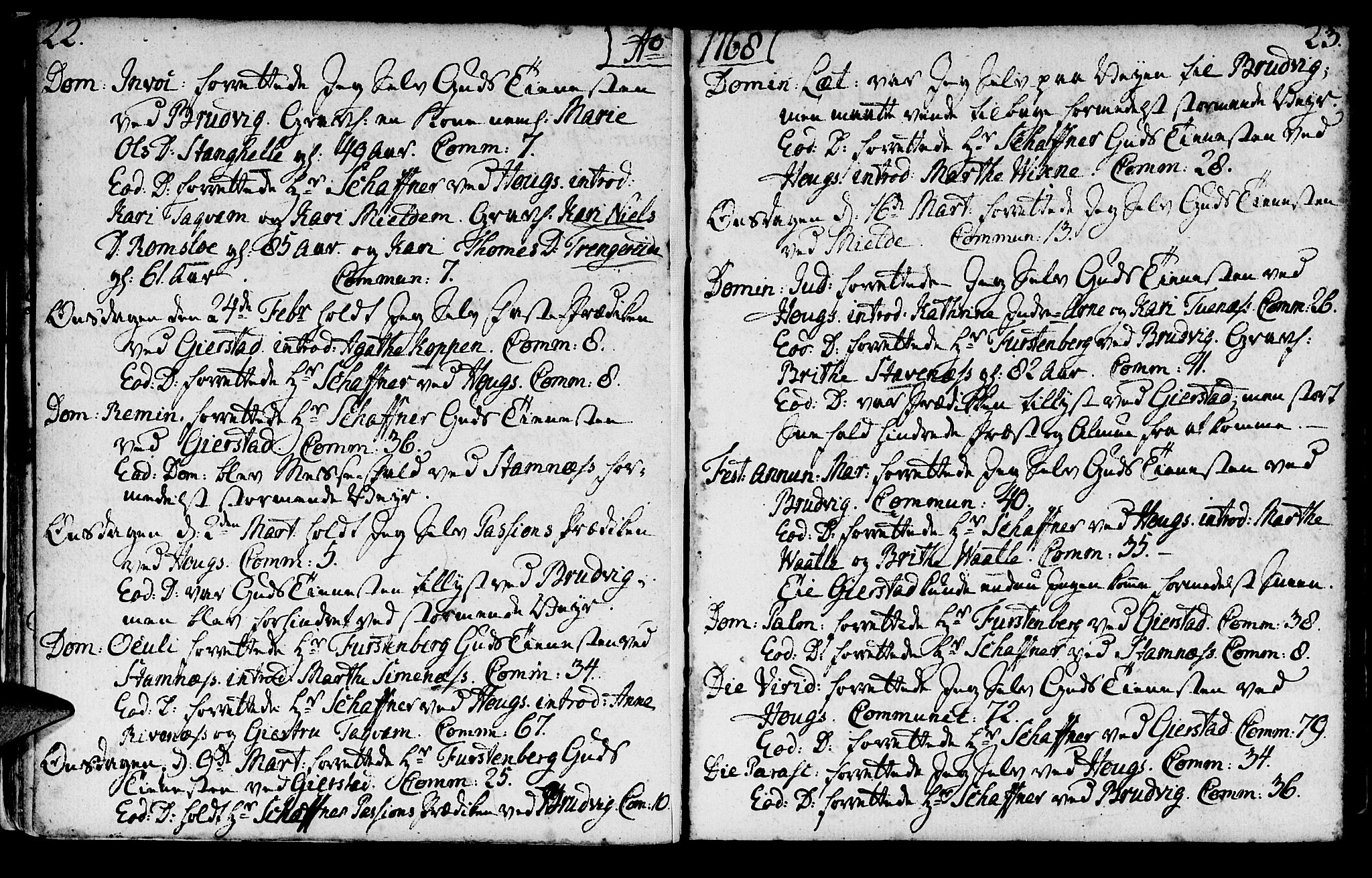 Haus sokneprestembete, SAB/A-75601/H/Haa: Ministerialbok nr. A 9, 1767-1781, s. 22-23
