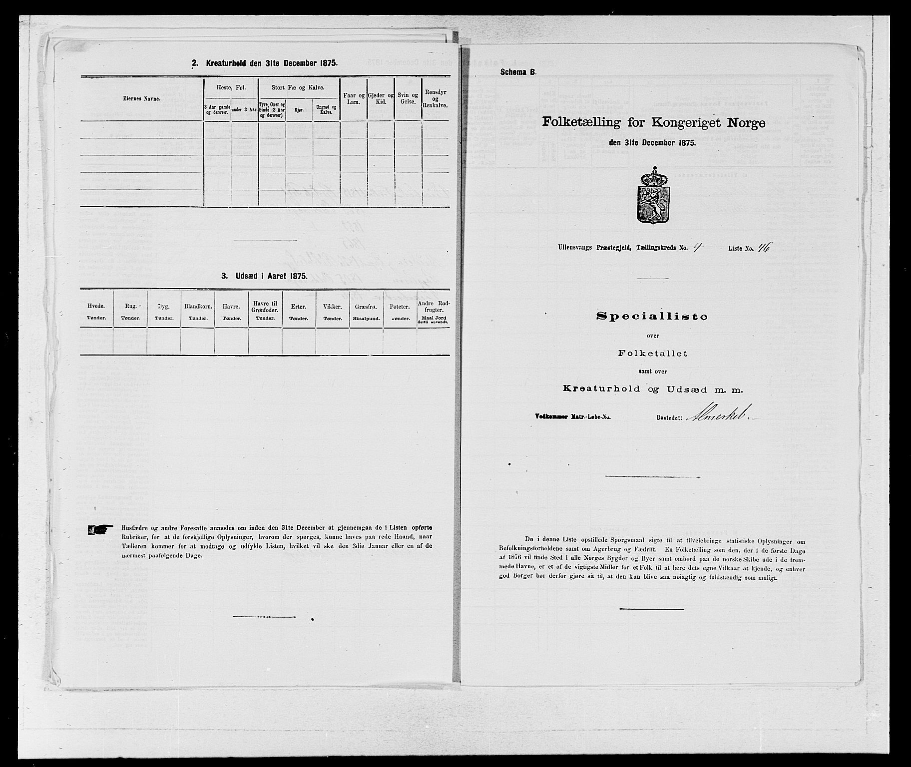 SAB, Folketelling 1875 for 1230P Ullensvang prestegjeld, 1875, s. 383