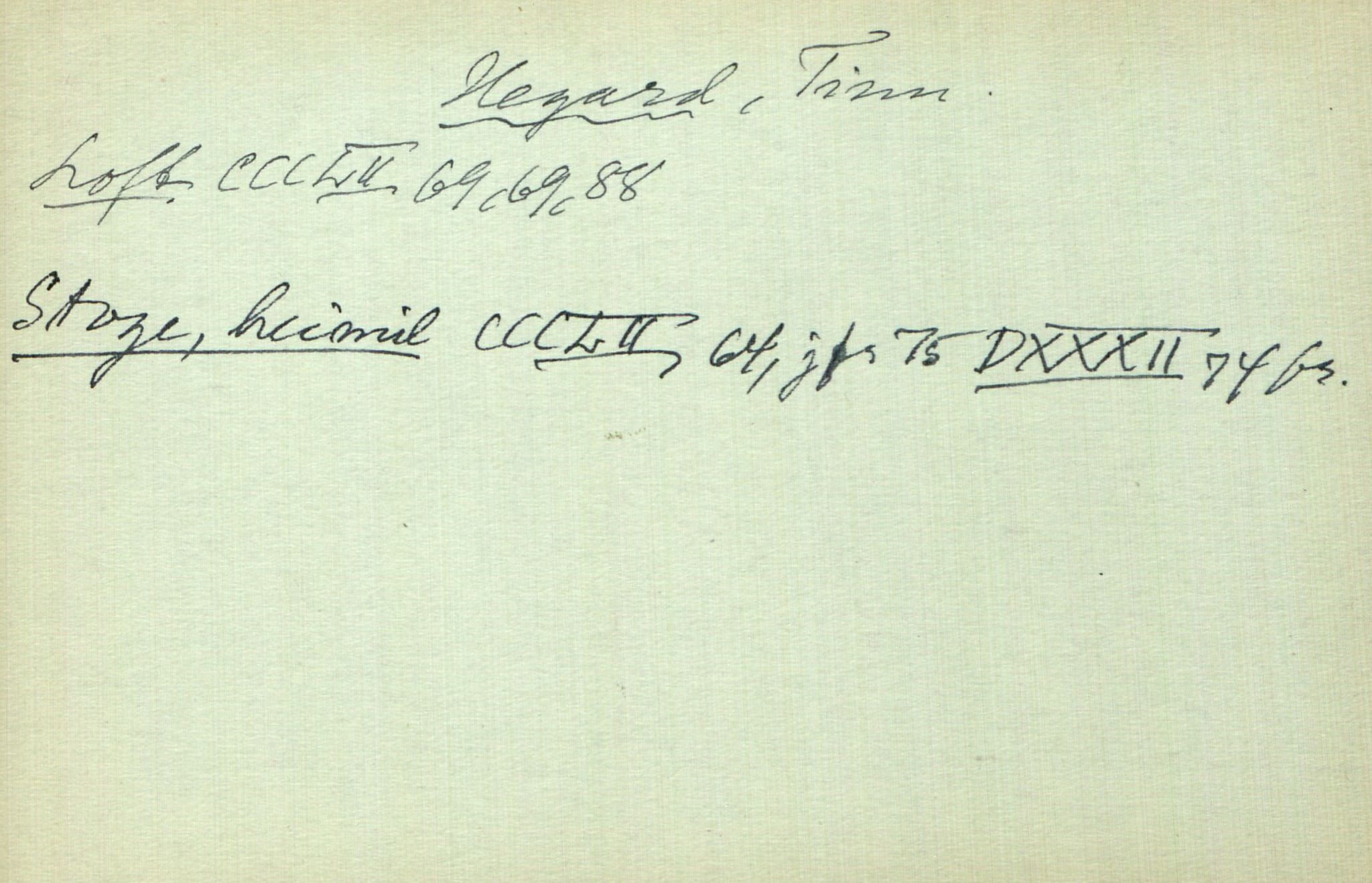 Rikard Berge, TEMU/TGM-A-1003/I/L0008: Personregister- H, 1910-1950